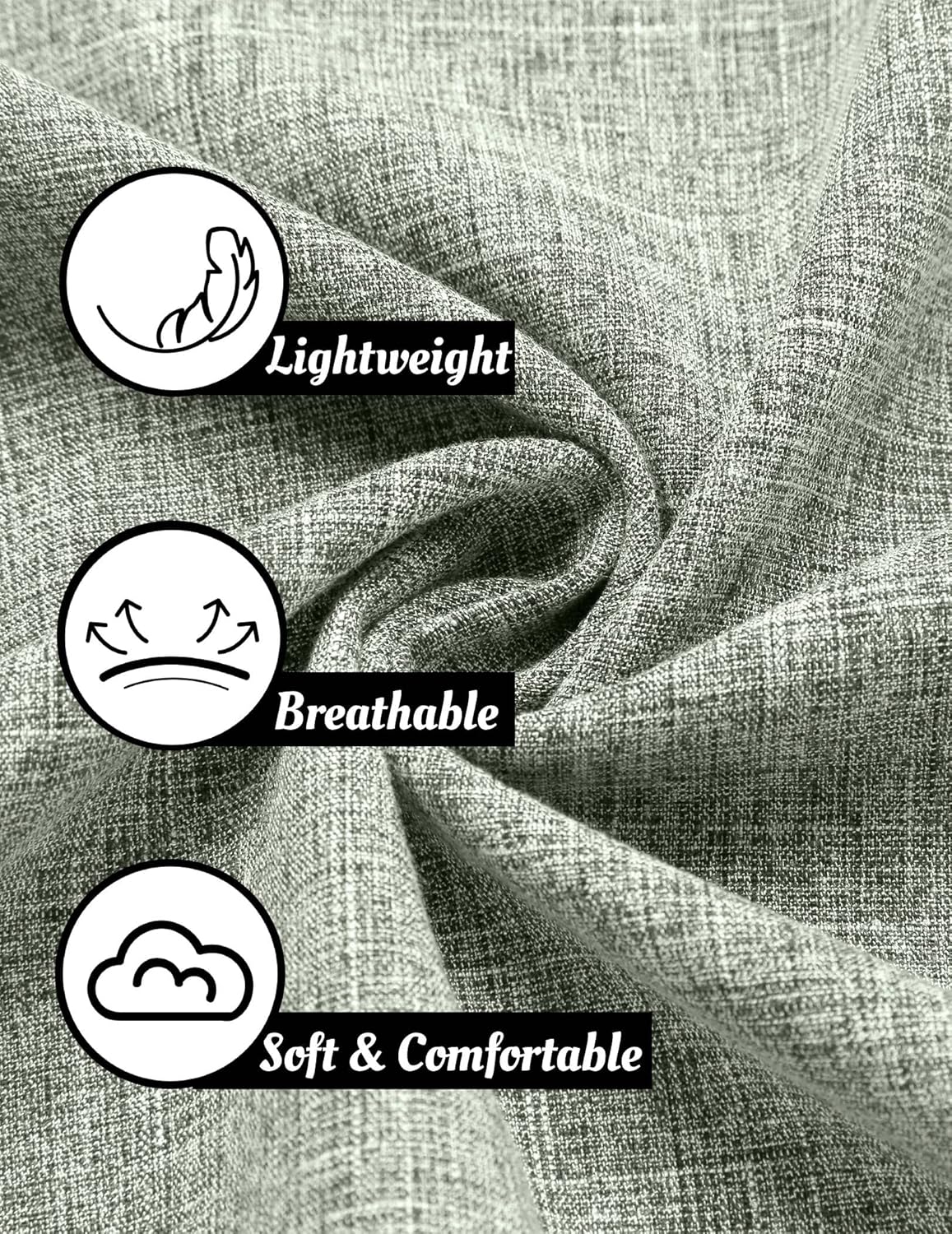 COOFANDY Men's Linen Shirts Short