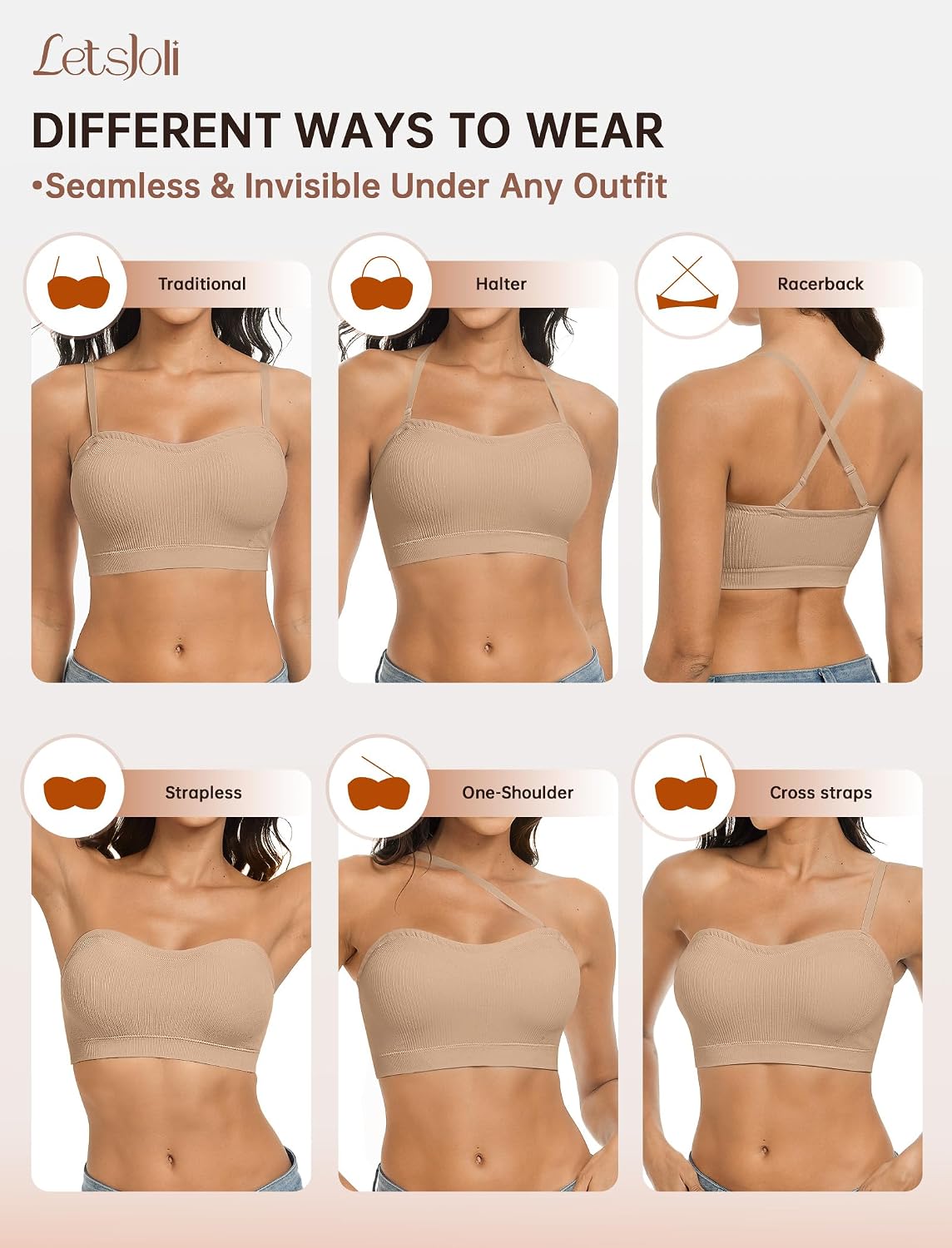 LetsJoli Strapless Bras for Women
