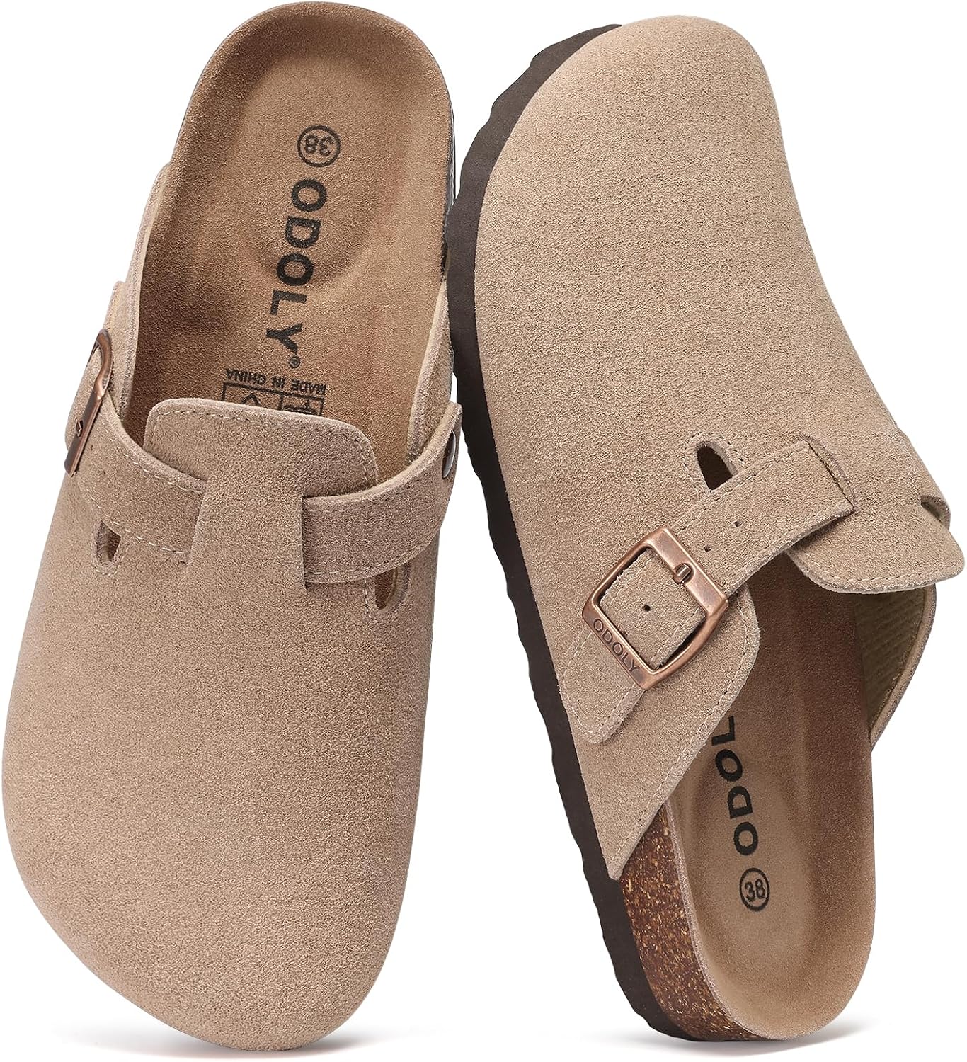 ODOLY Genuine Suede Clogs