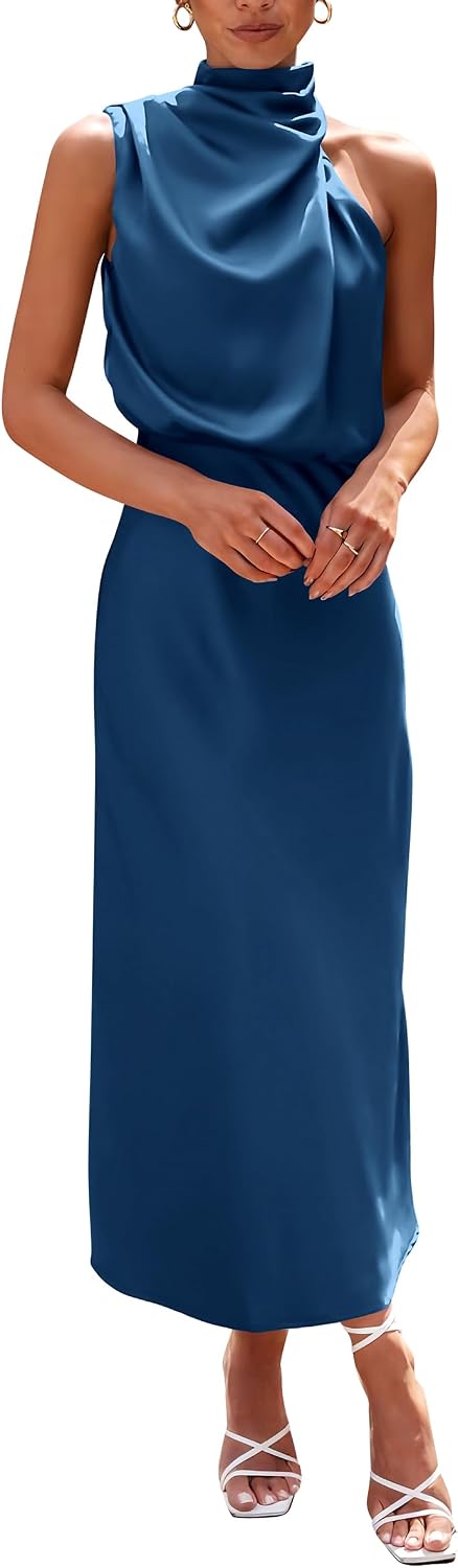 PRETTYGARDEN Women's Summer Satin Maxi