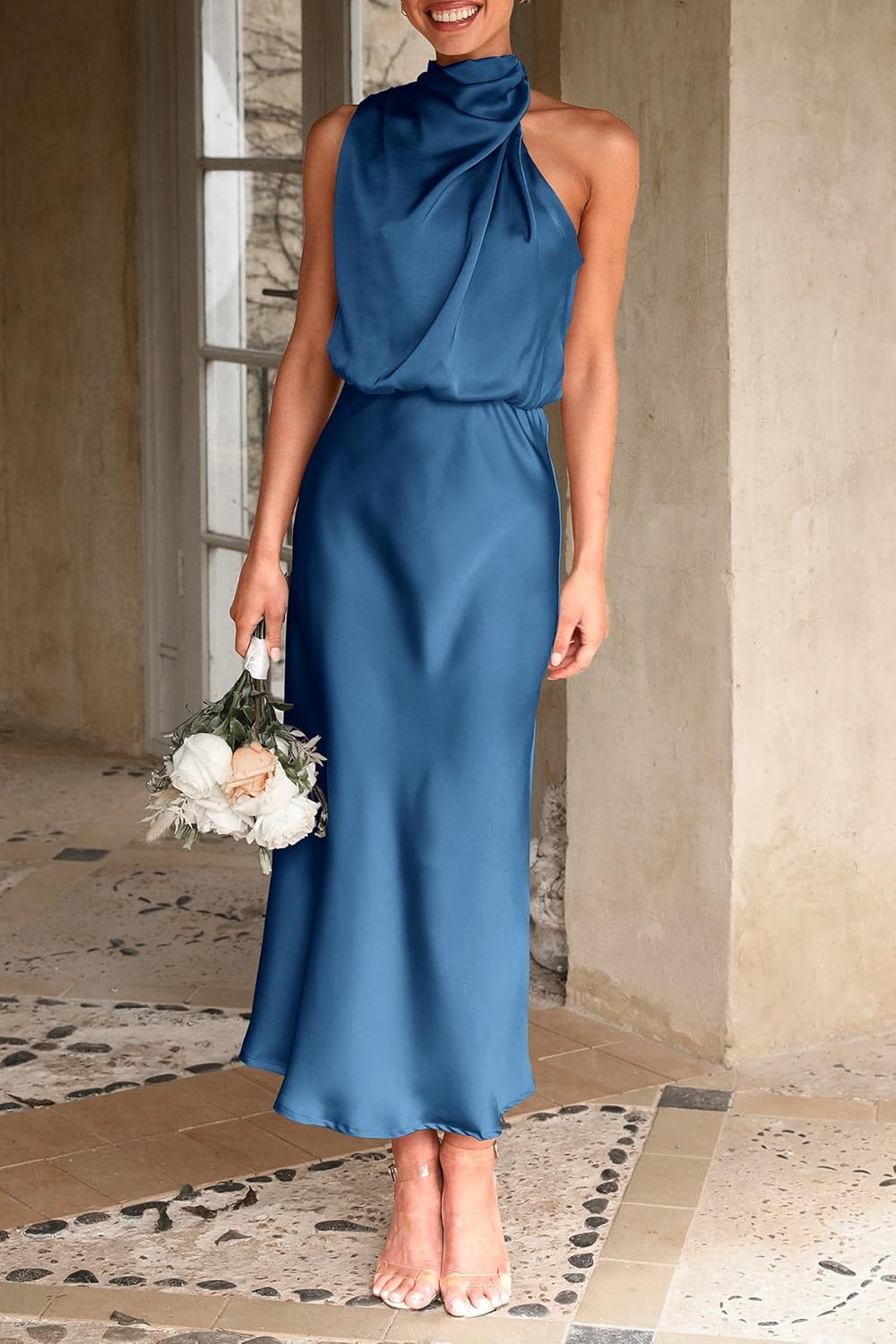 PRETTYGARDEN Women's Summer Satin Maxi