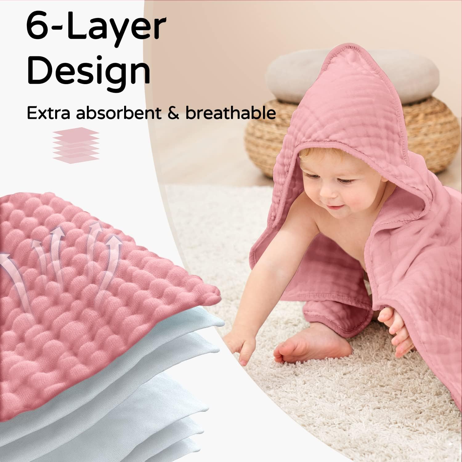 Yoofoss Hooded Baby Towels