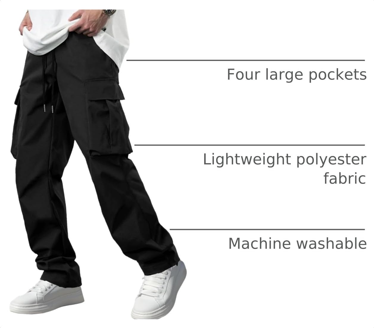 Comdecevis Men's Casual Cargo Pants