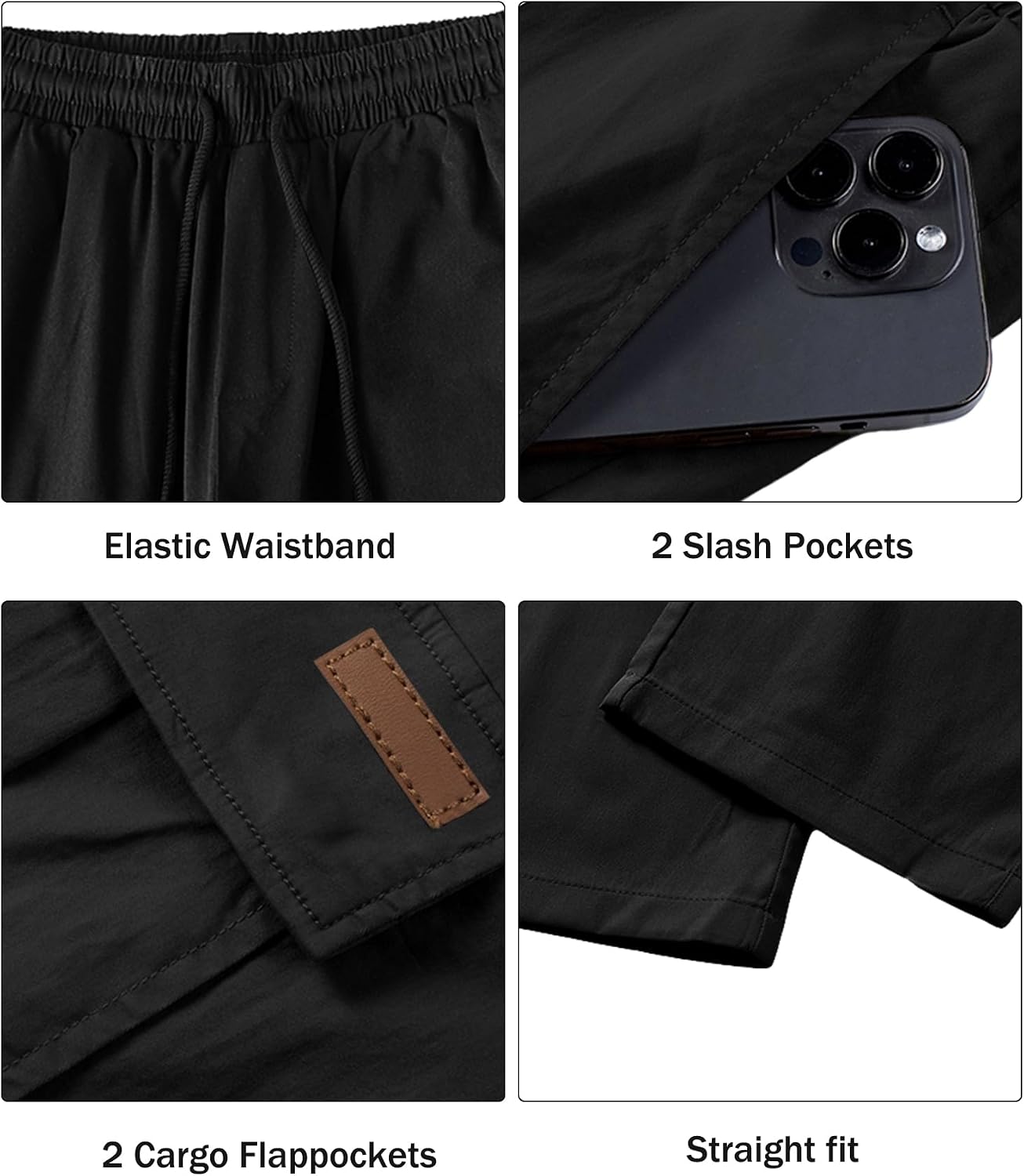 Comdecevis Men's Casual Cargo Pants