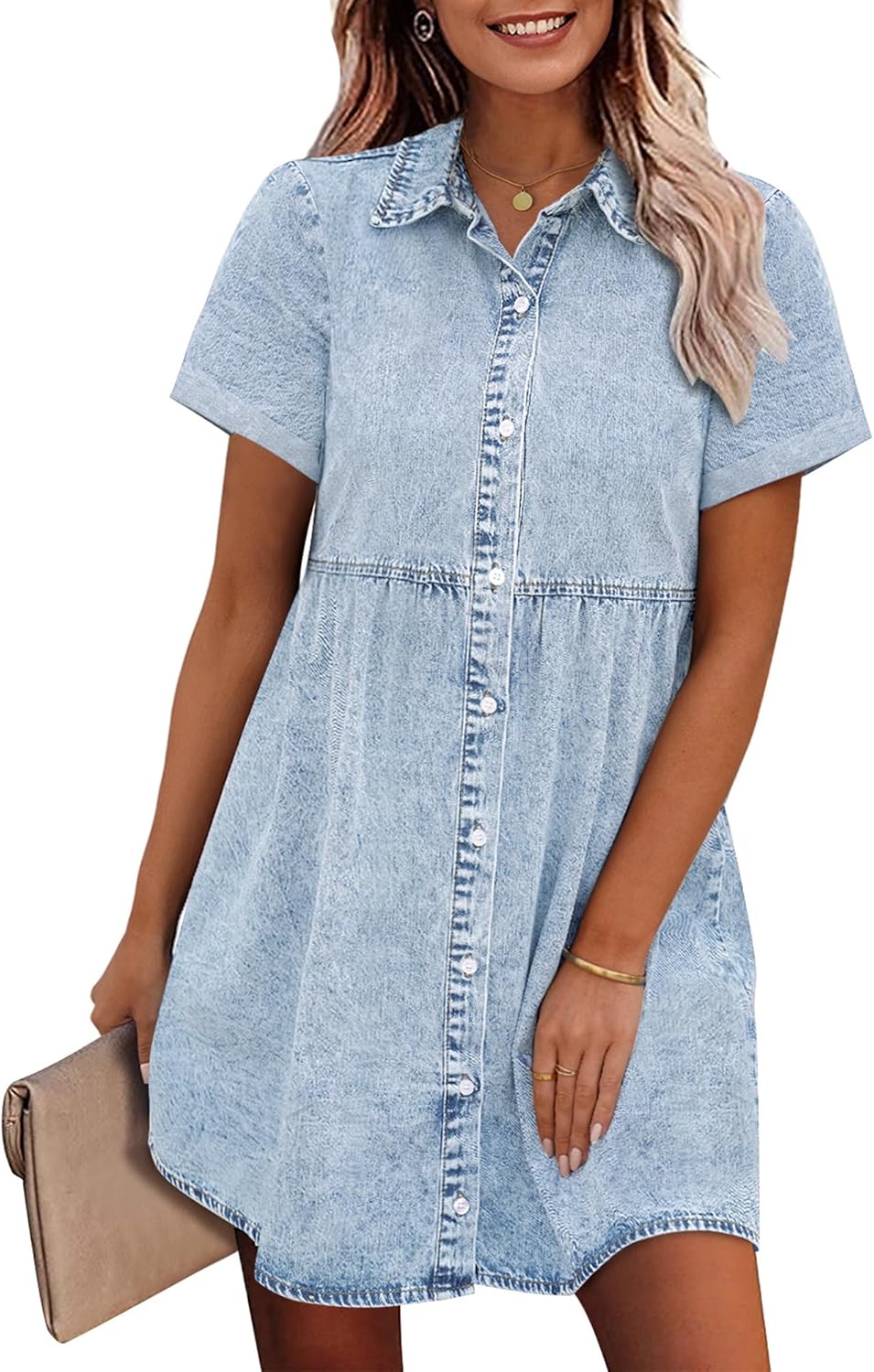 GRAPENT Denim Dress for Women