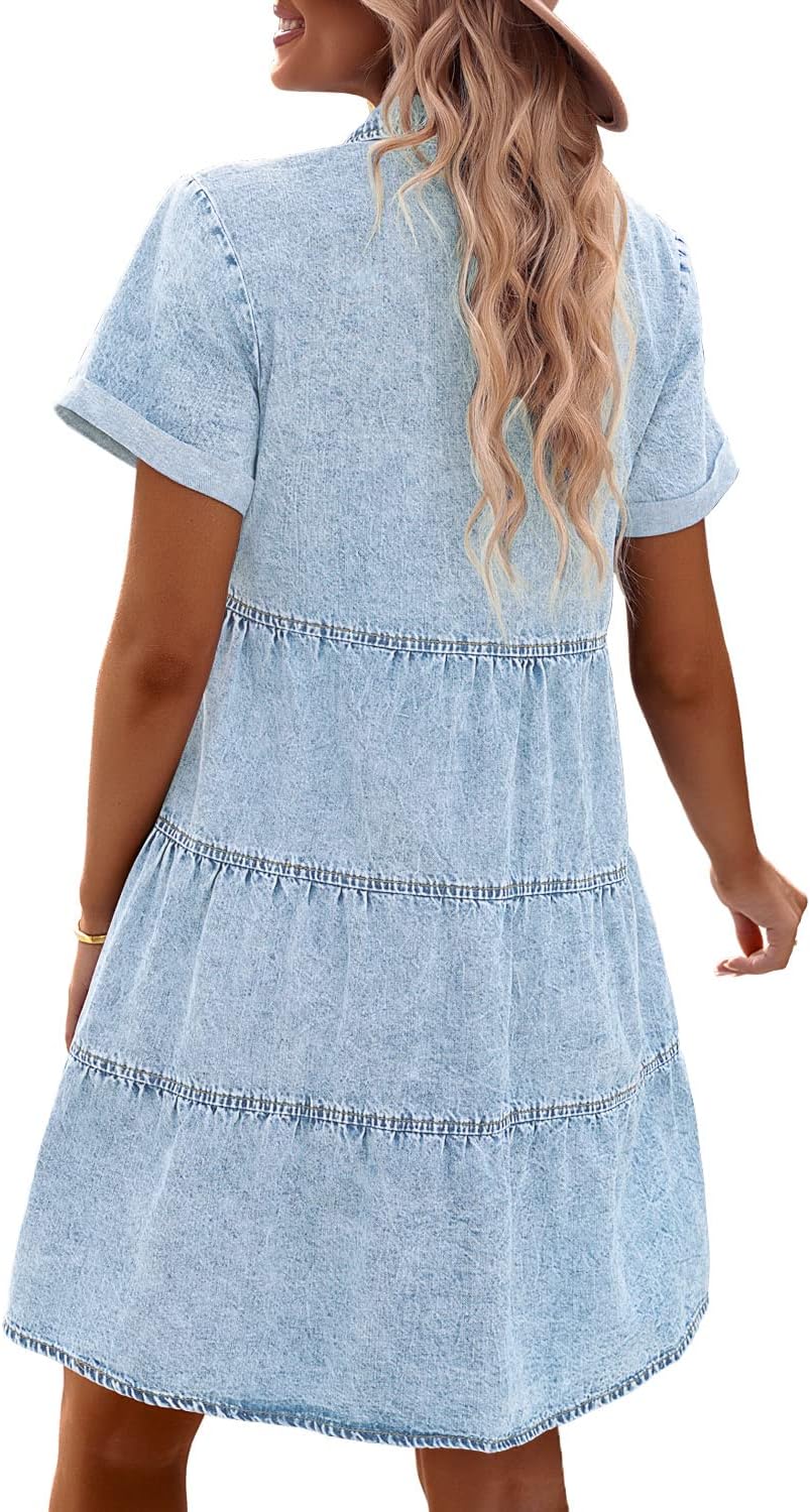 GRAPENT Denim Dress for Women