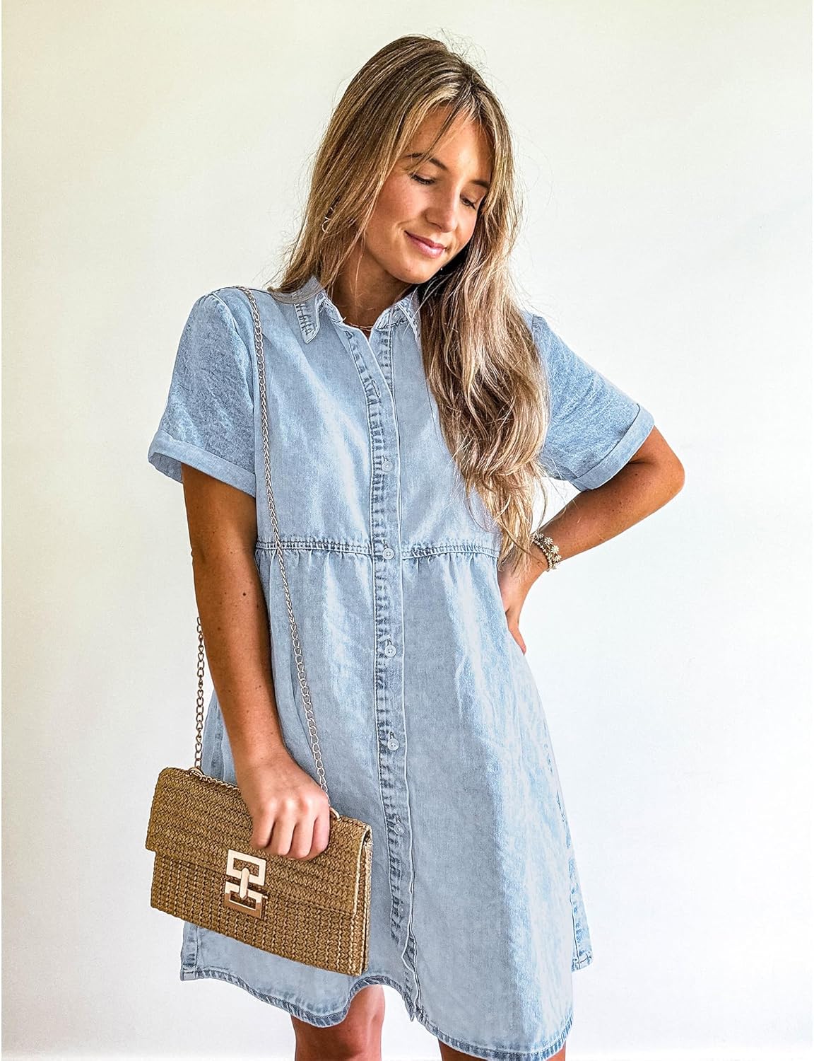 GRAPENT Denim Dress for Women