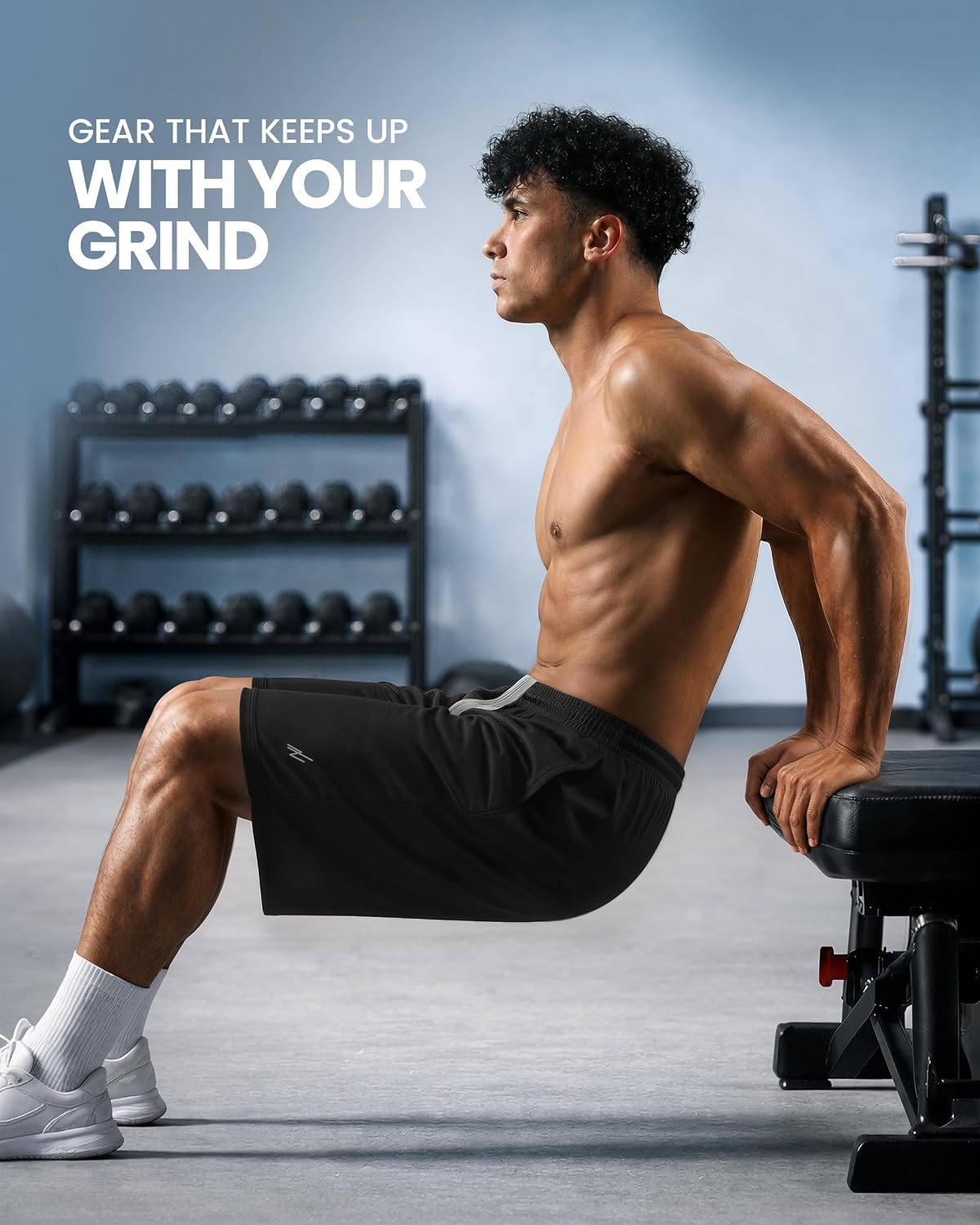 Breathable Mesh Mens Athletic Shorts