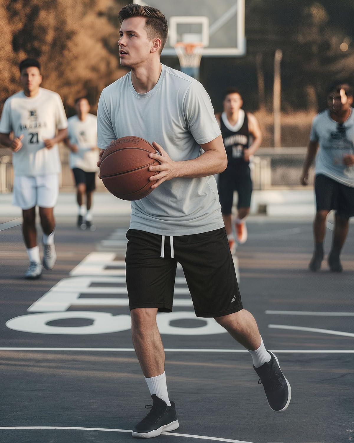 Breathable Mesh Mens Athletic Shorts