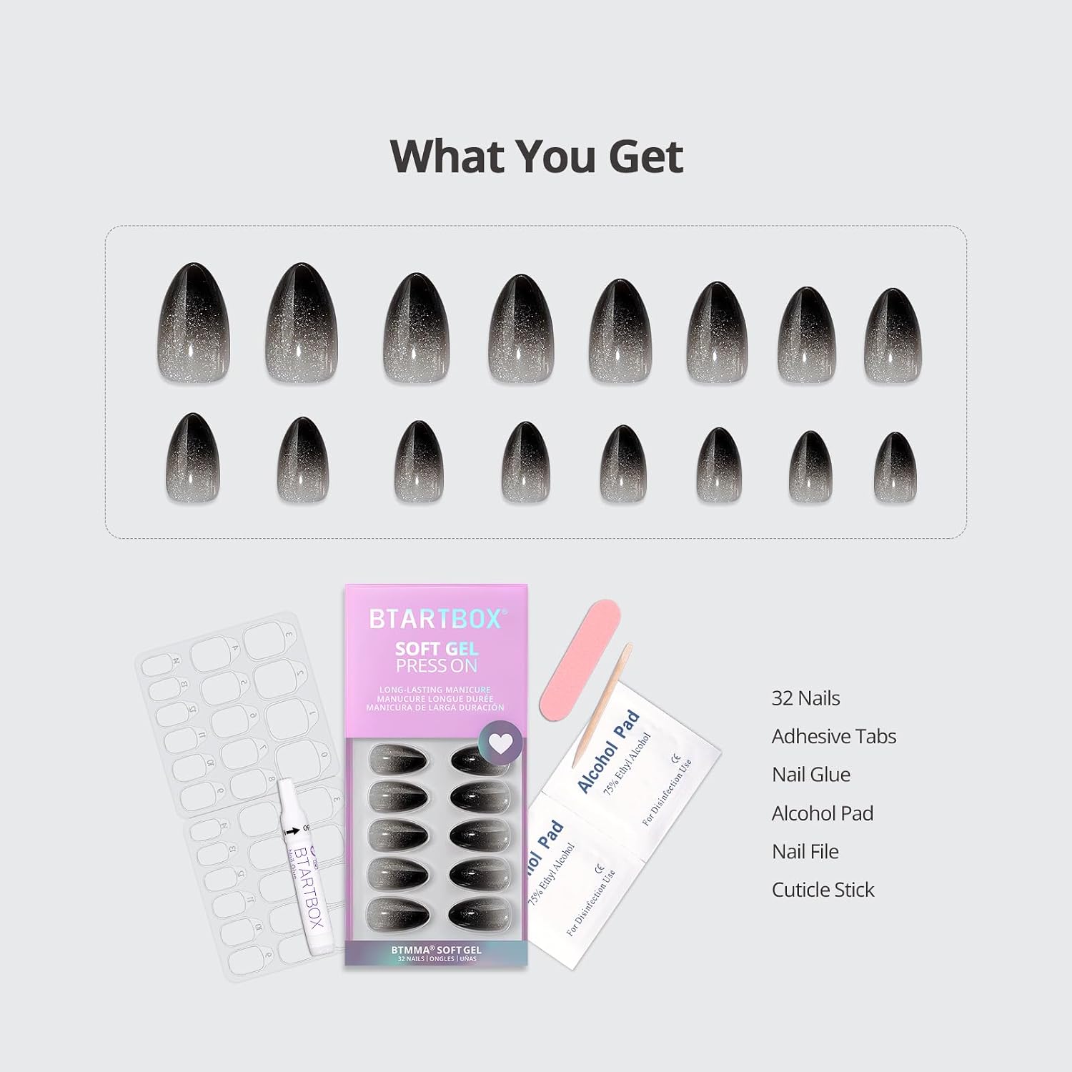 BTArtbox Press On Nails, Grave