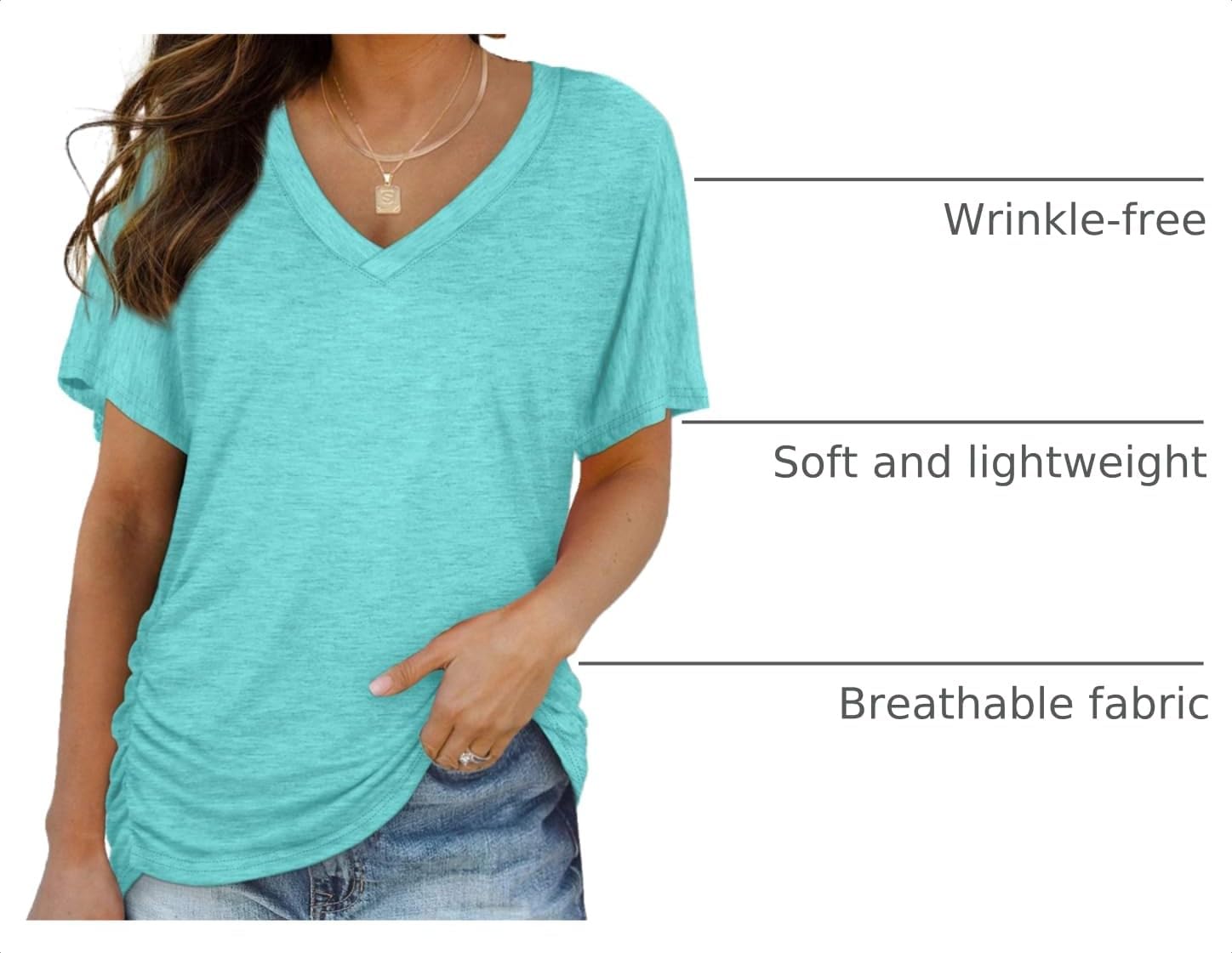 WIHOLL Womens Summer T-Shirts Short