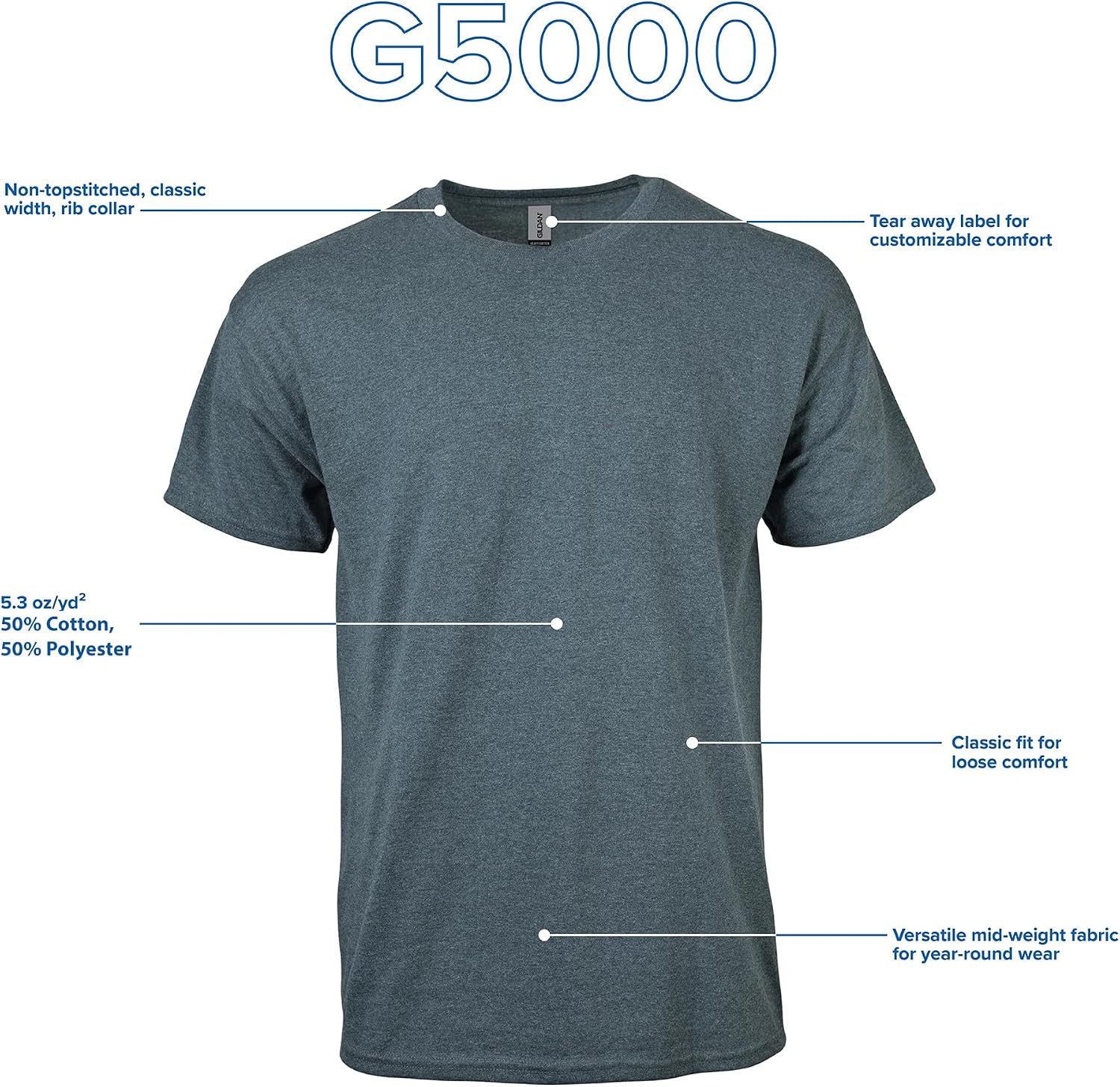 Gildan Adult Heavy Cotton T-Shirt, Style G5000 - Image 6