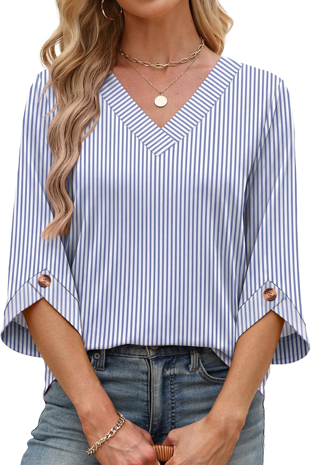 OFEEFAN 3/4 Length Sleeve Womens