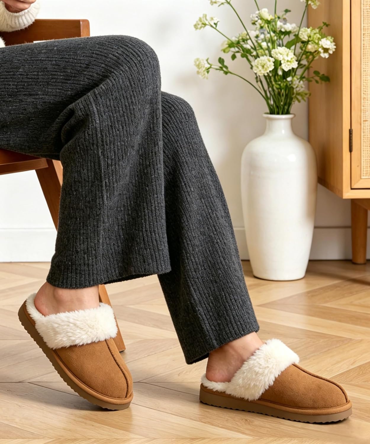 Fuzzy Memory Foam Slippers