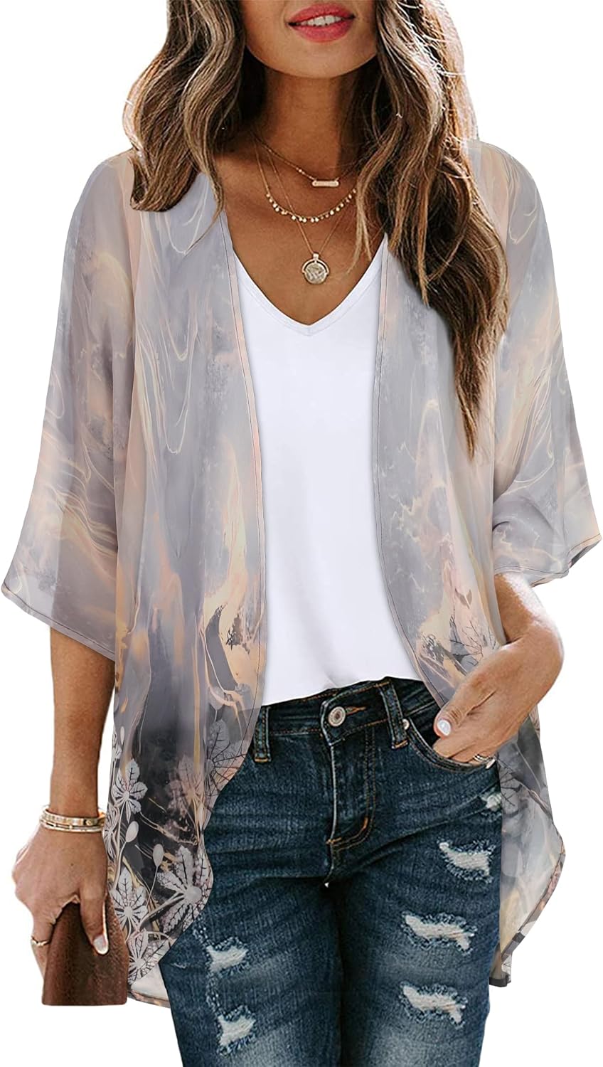 CHICGAL Womens Floral Kimono Cardigan