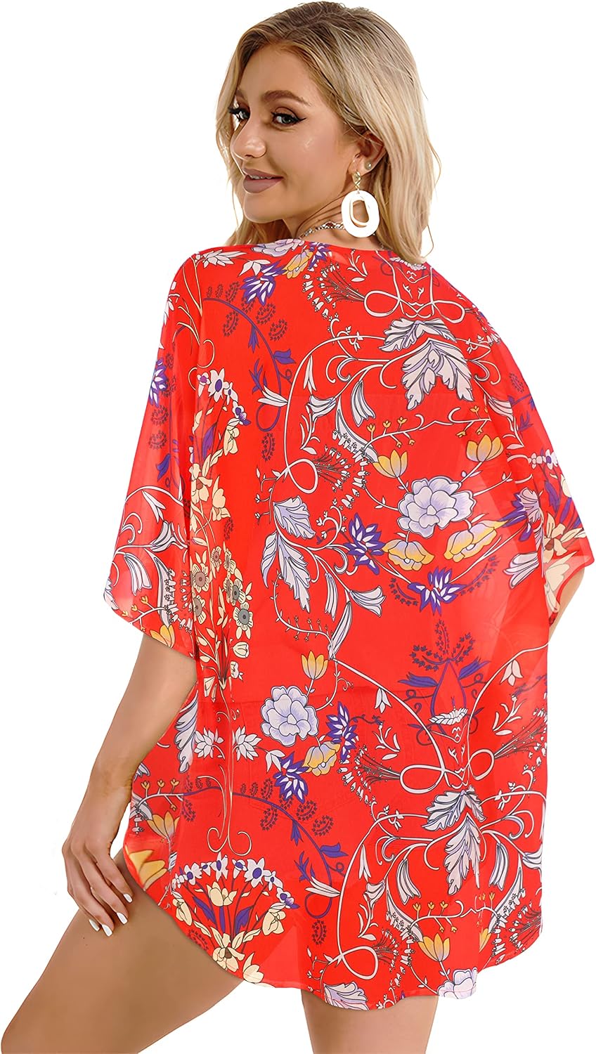 CHICGAL Womens Floral Kimono Cardigan