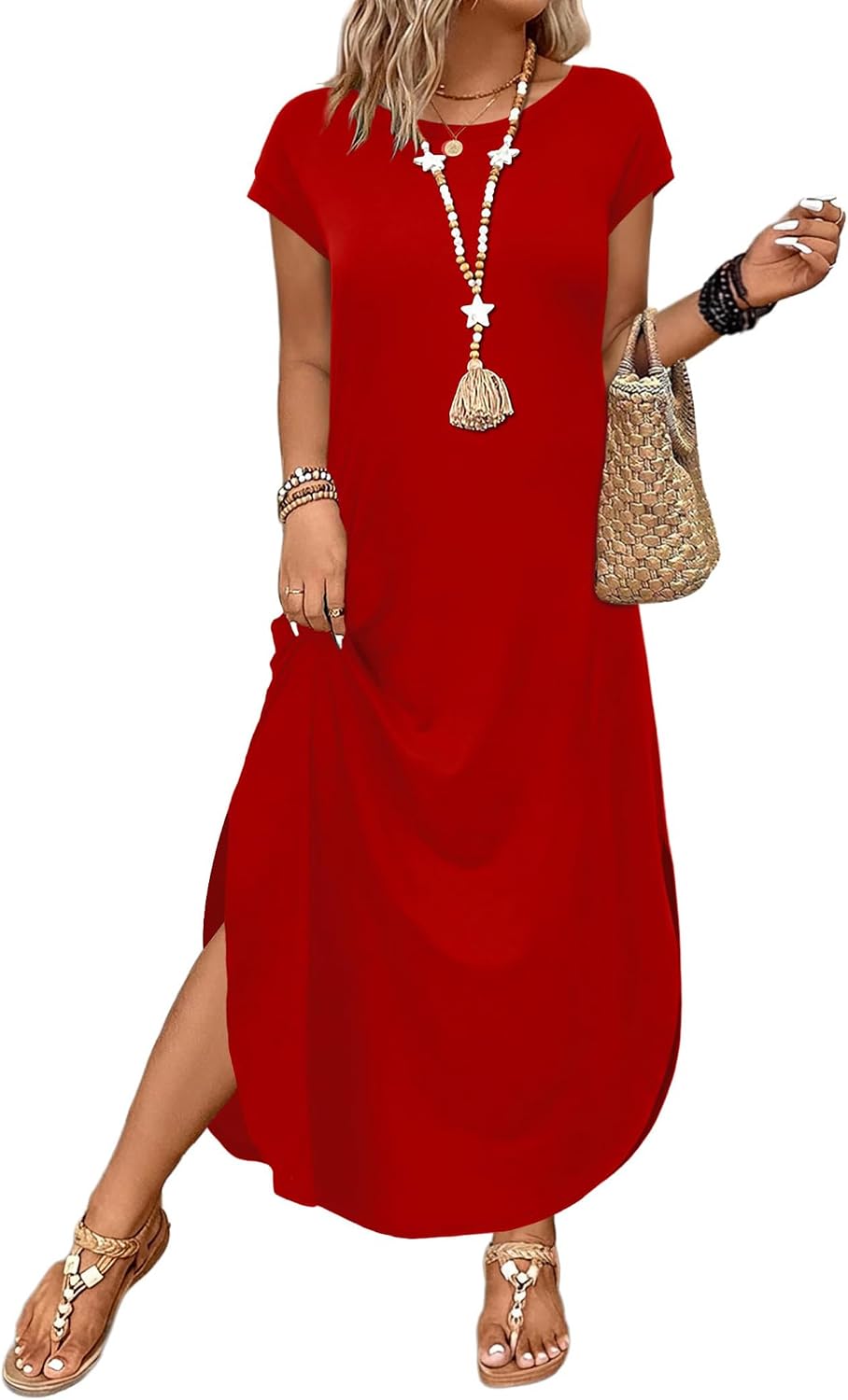 WIHOLL Summer Dresses Cap Sleeve