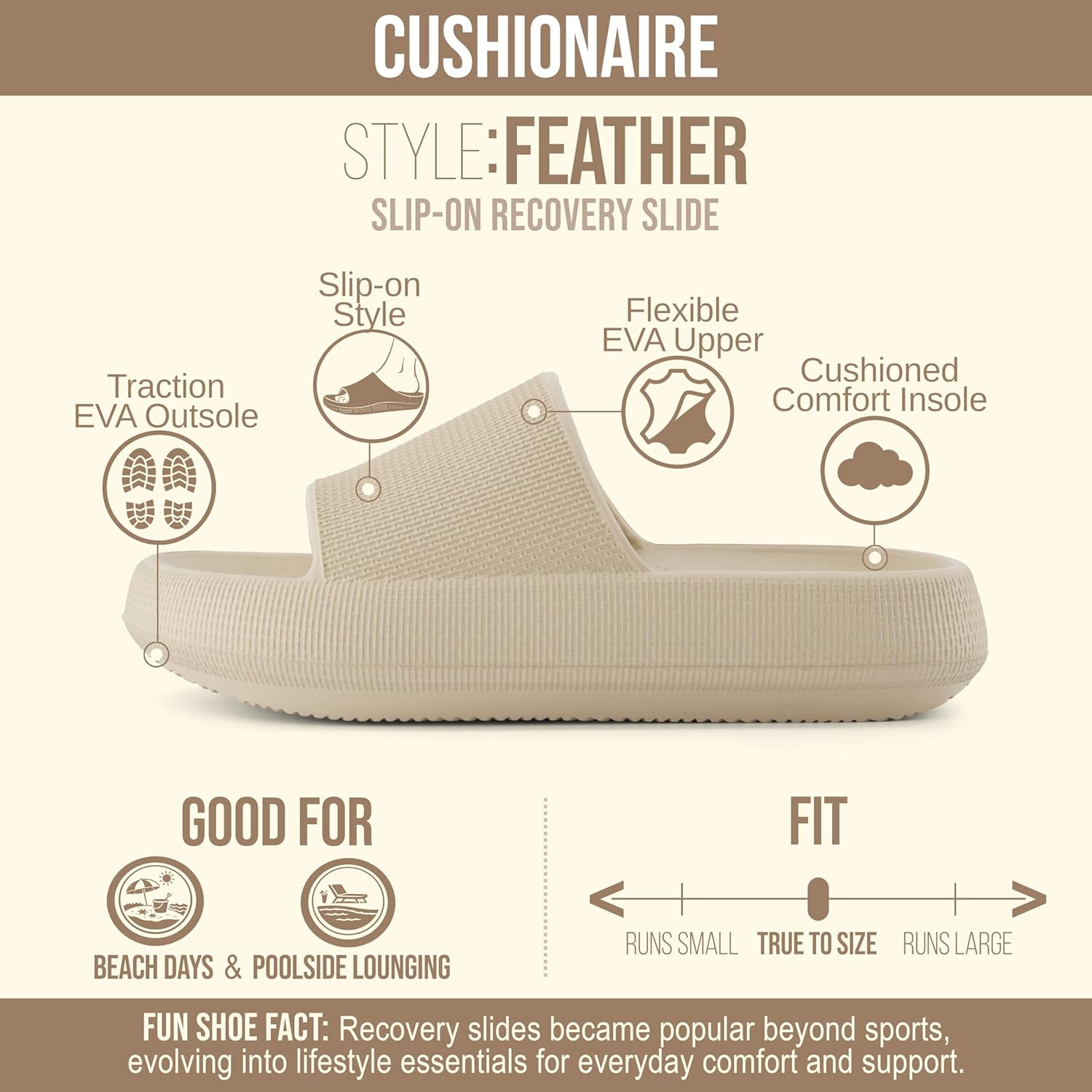 CUSHIONAIRE Feather EVA Slides