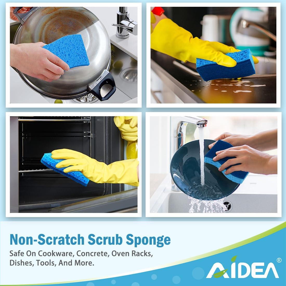 AIDEA Non Scratch Scrub Sponge-24Count