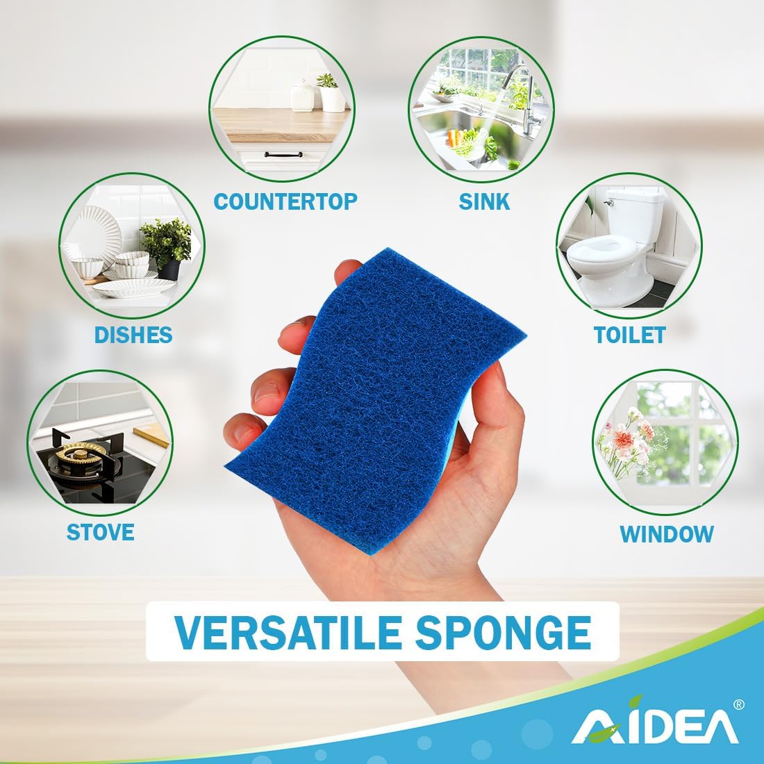 AIDEA Non Scratch Scrub Sponge-24Count