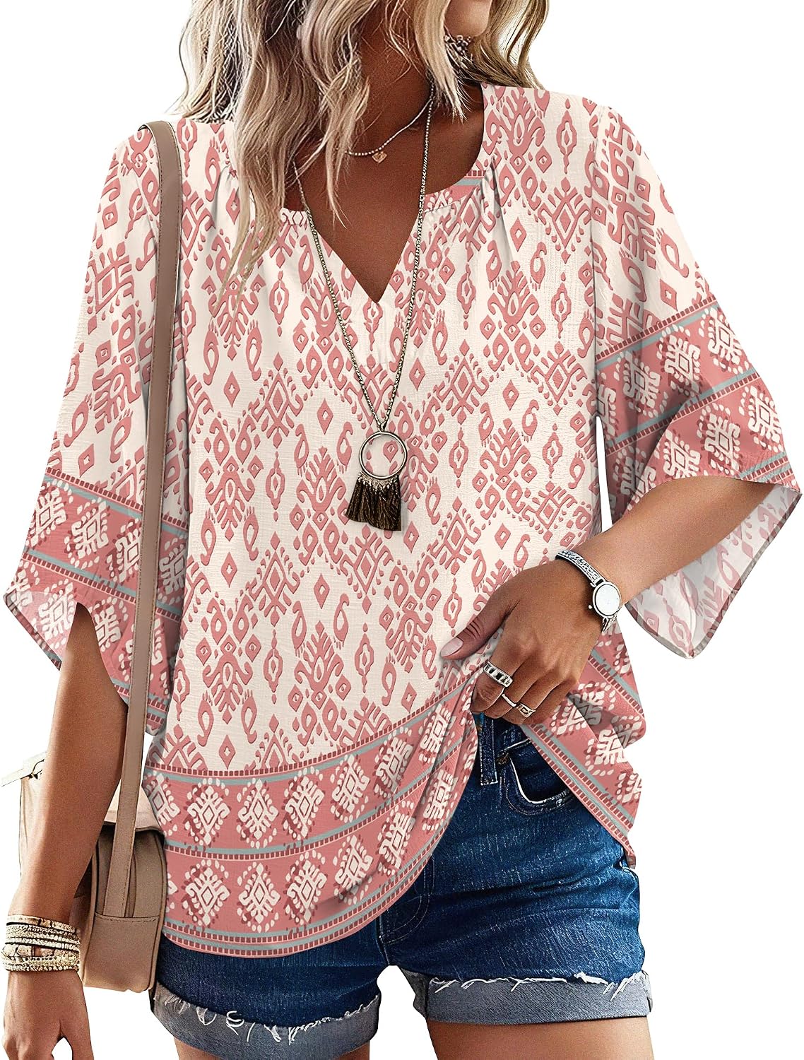 LOMON Women's 3/4 Length Sleeve