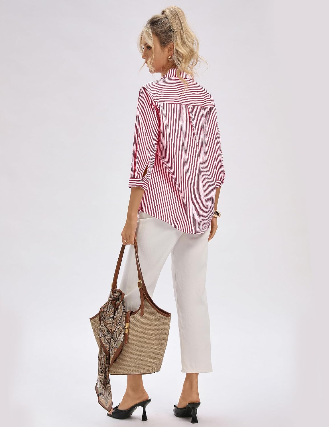 LOMON 3/4 Length Sleeve Womens