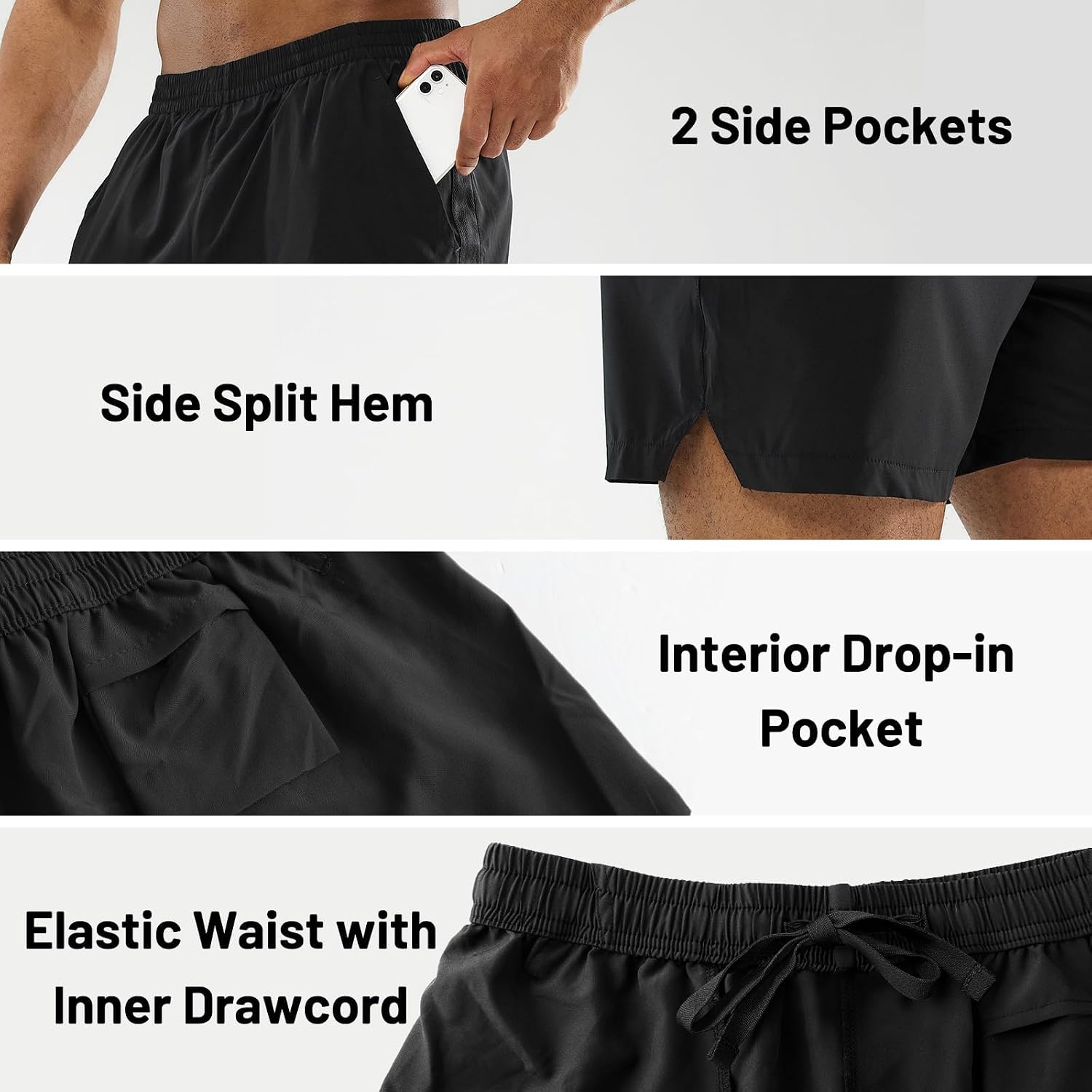 MIER Men's 5 Inch Inseam