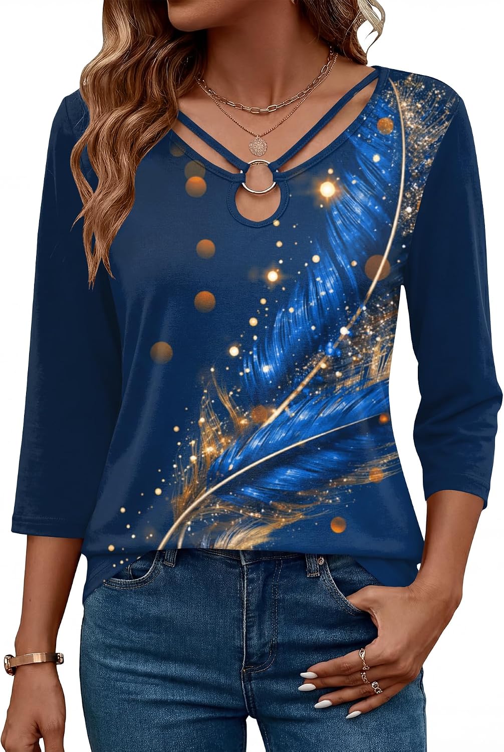 Rapbin 3/4 Length Sleeve Womens