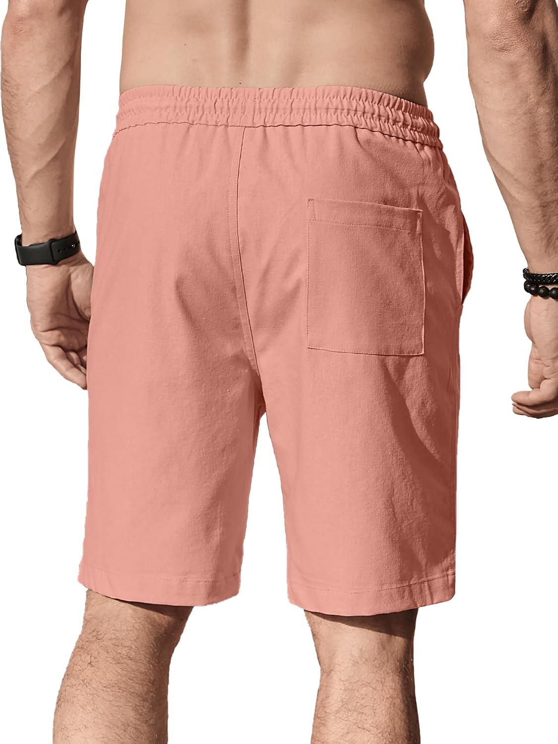 Comdecevis Men's Cotton Linen Casual Shorts - Image 2