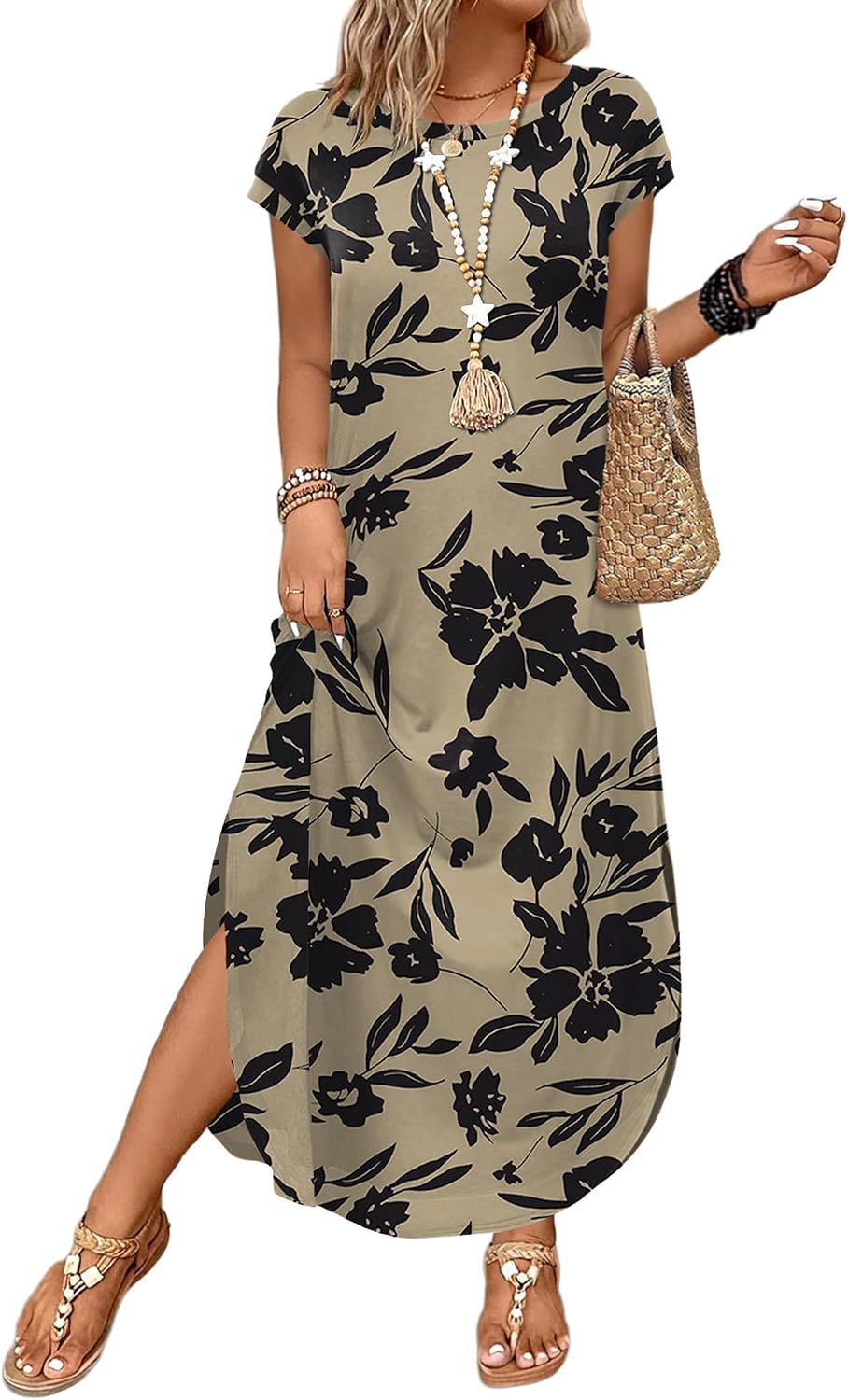 WIHOLL Summer Dresses Cap Sleeve
