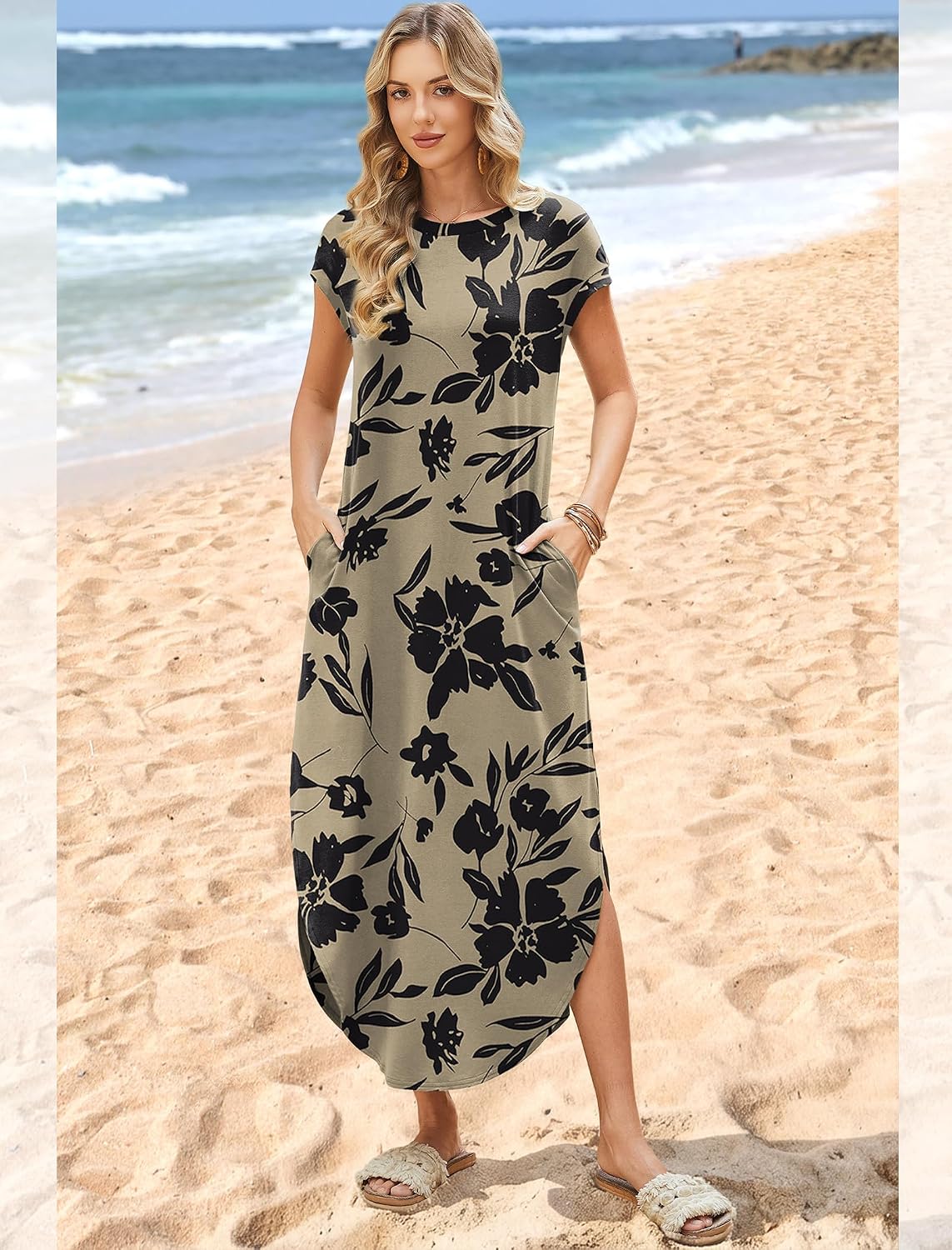WIHOLL Summer Dresses Cap Sleeve