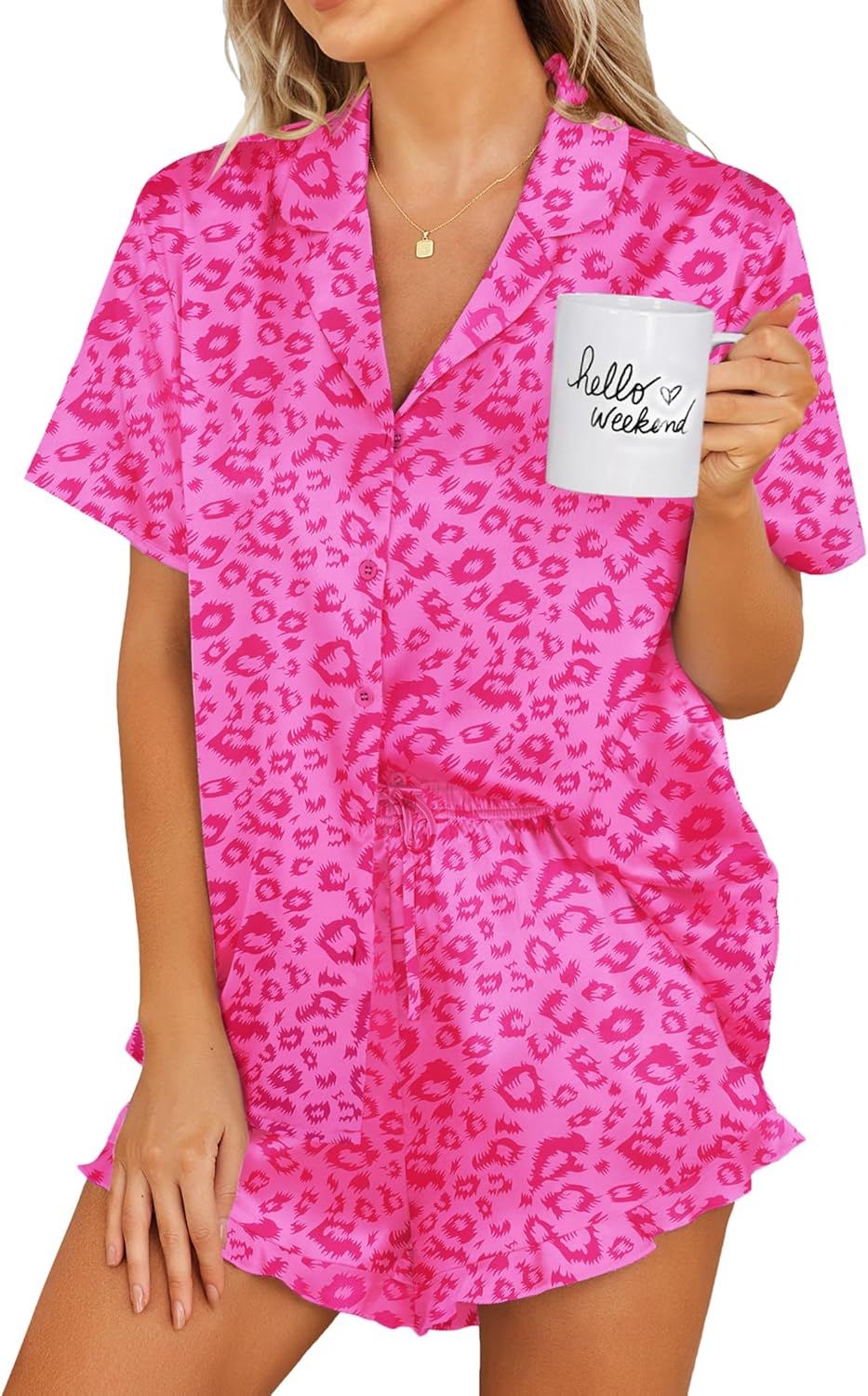 Ekouaer Womens Satin Pajamas Set