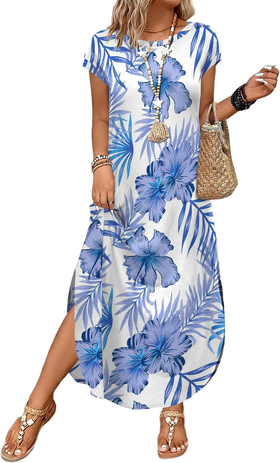 WIHOLL Summer Dresses Cap Sleeve