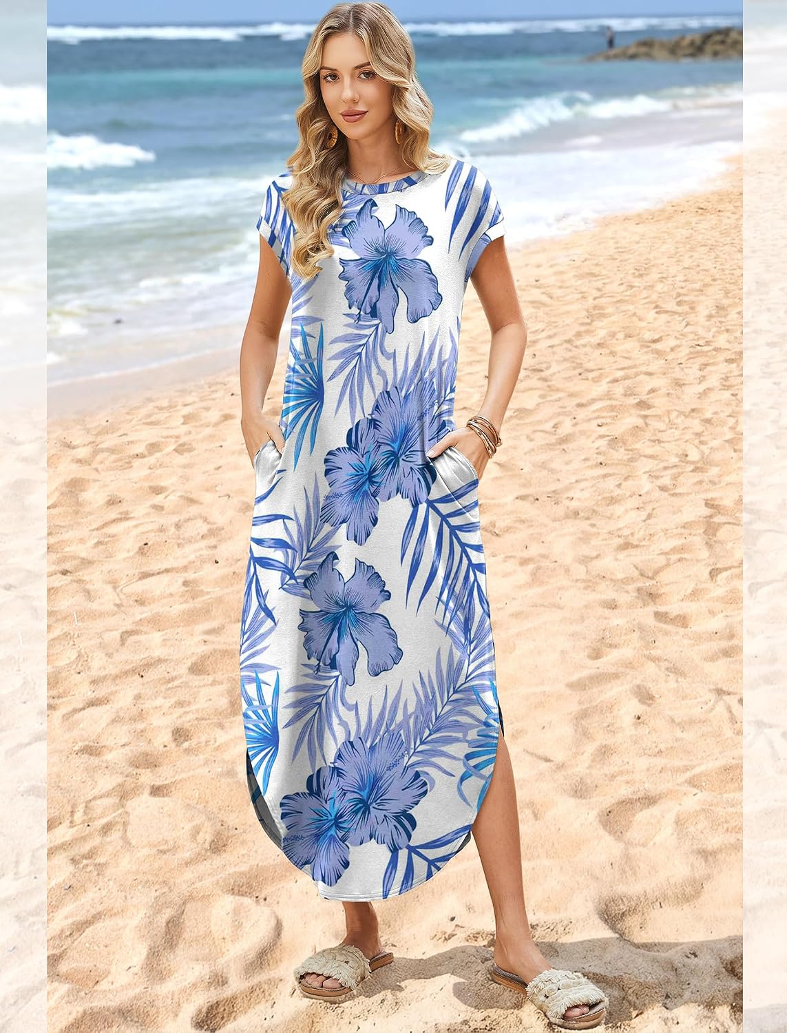 WIHOLL Summer Dresses Cap Sleeve