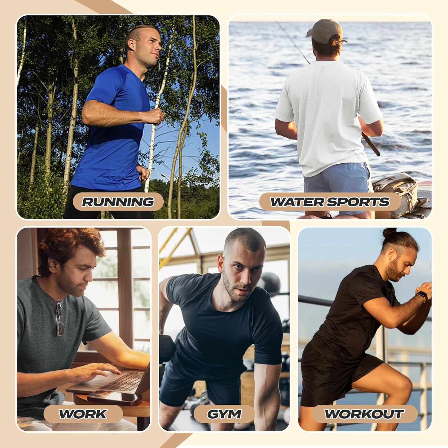 BOOJO Workout Mens Shirts