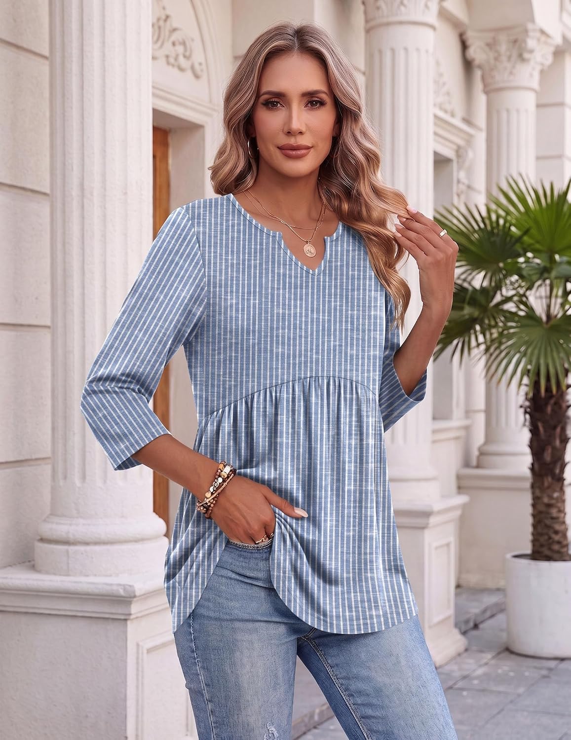 Zeagoo 3/4 Length Sleeve Womens