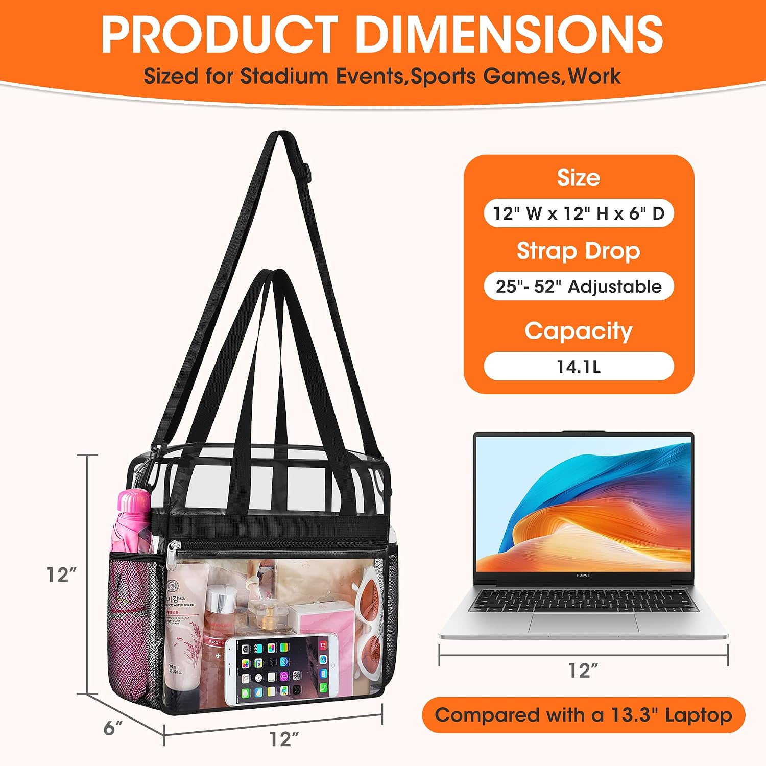 Oraben Clear Tote Bag Clear