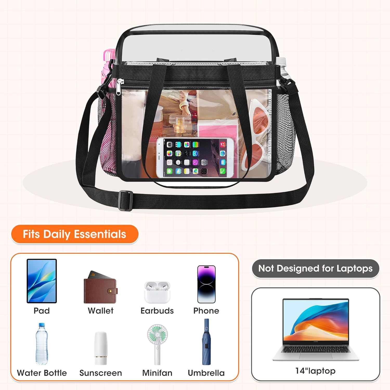 Oraben Clear Tote Bag Clear
