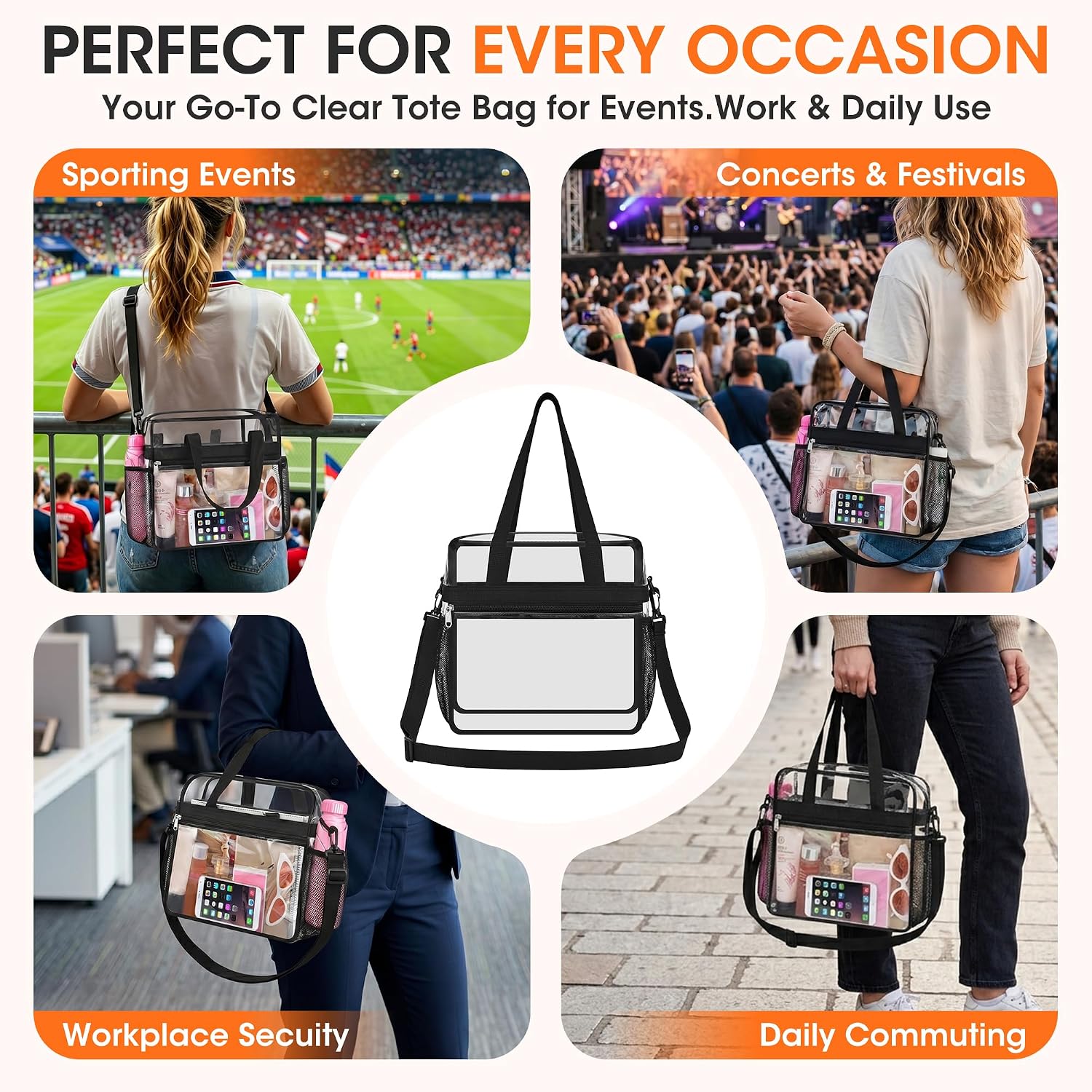 Oraben Clear Tote Bag Clear