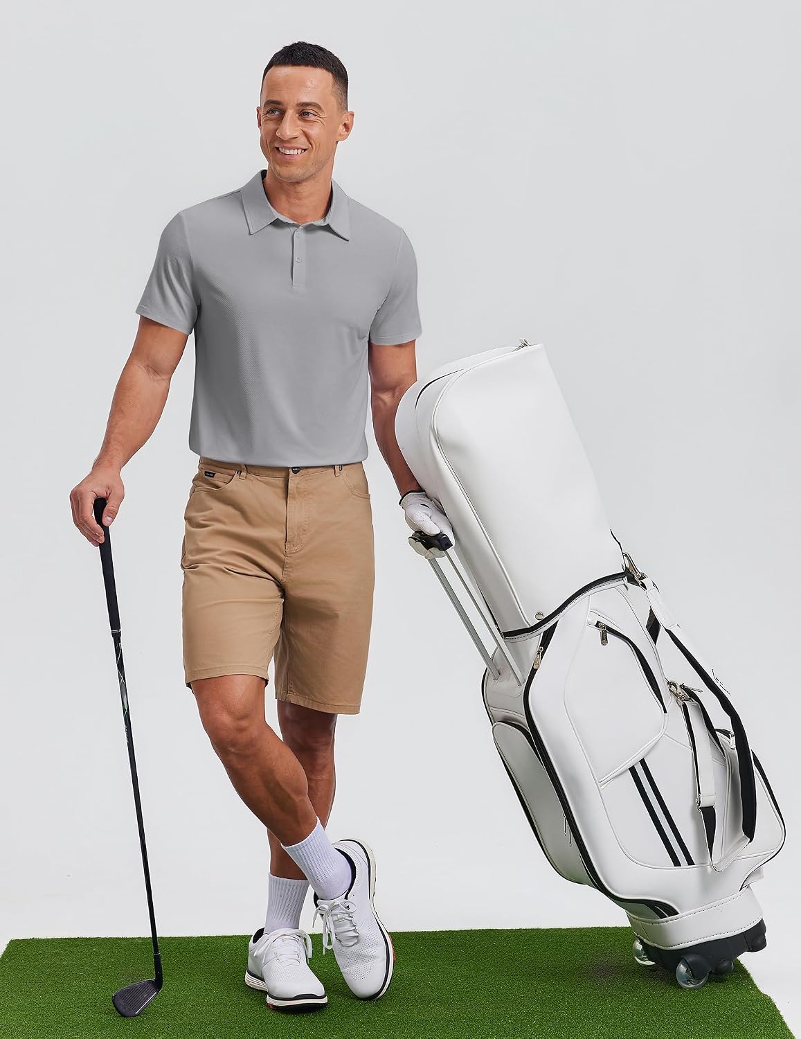 PINSPARK Men's Golf Polo Shirts