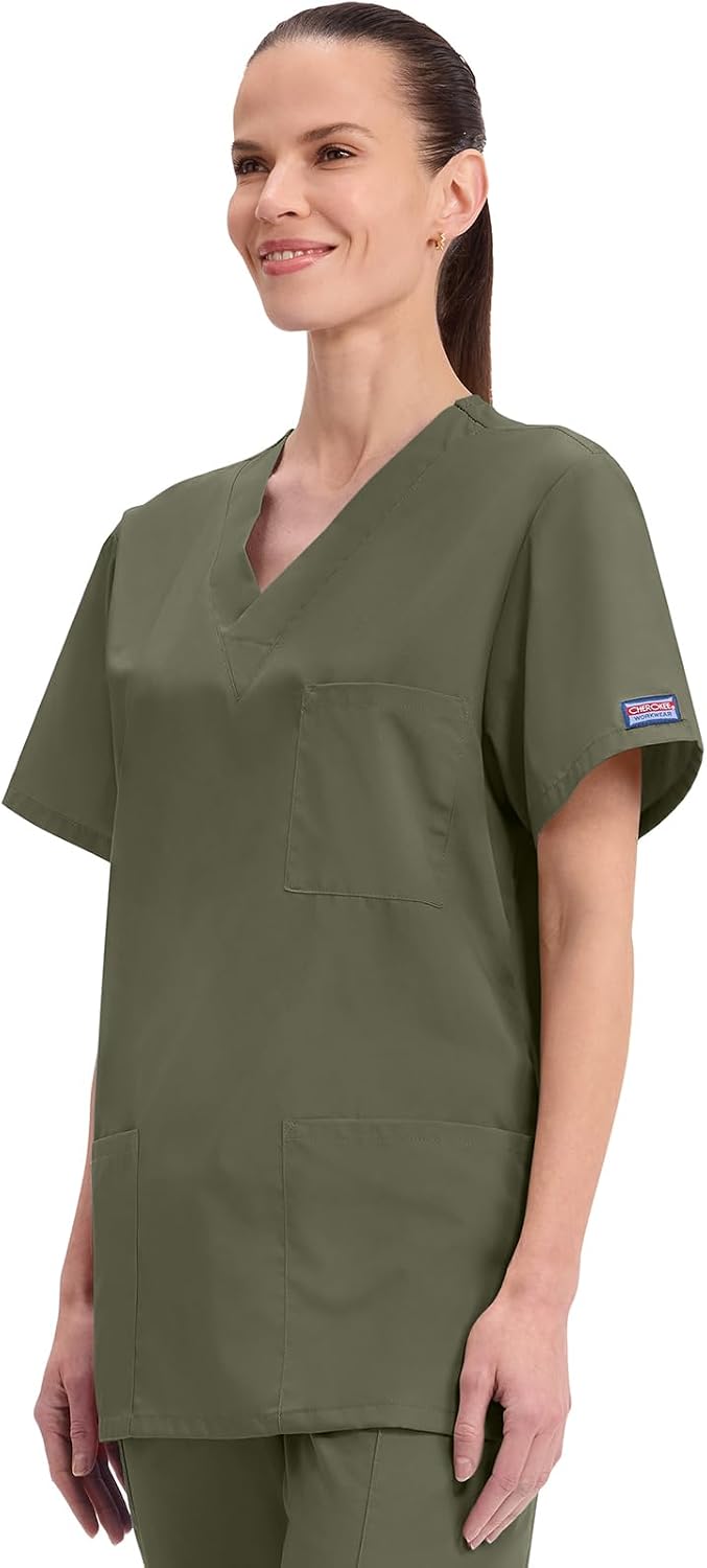 Cherokee WW Originals Scrubs for Women and Men Unisex V-Neck Scrub Top - Image 4