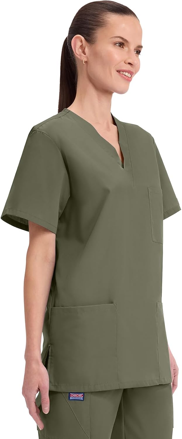 Cherokee WW Originals Scrubs for Women and Men Unisex V-Neck Scrub Top - Image 6
