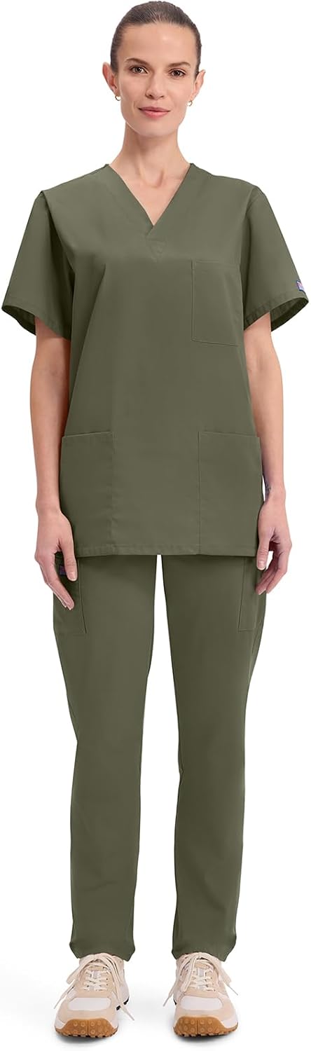 Cherokee WW Originals Scrubs for Women and Men Unisex V-Neck Scrub Top - Image 8