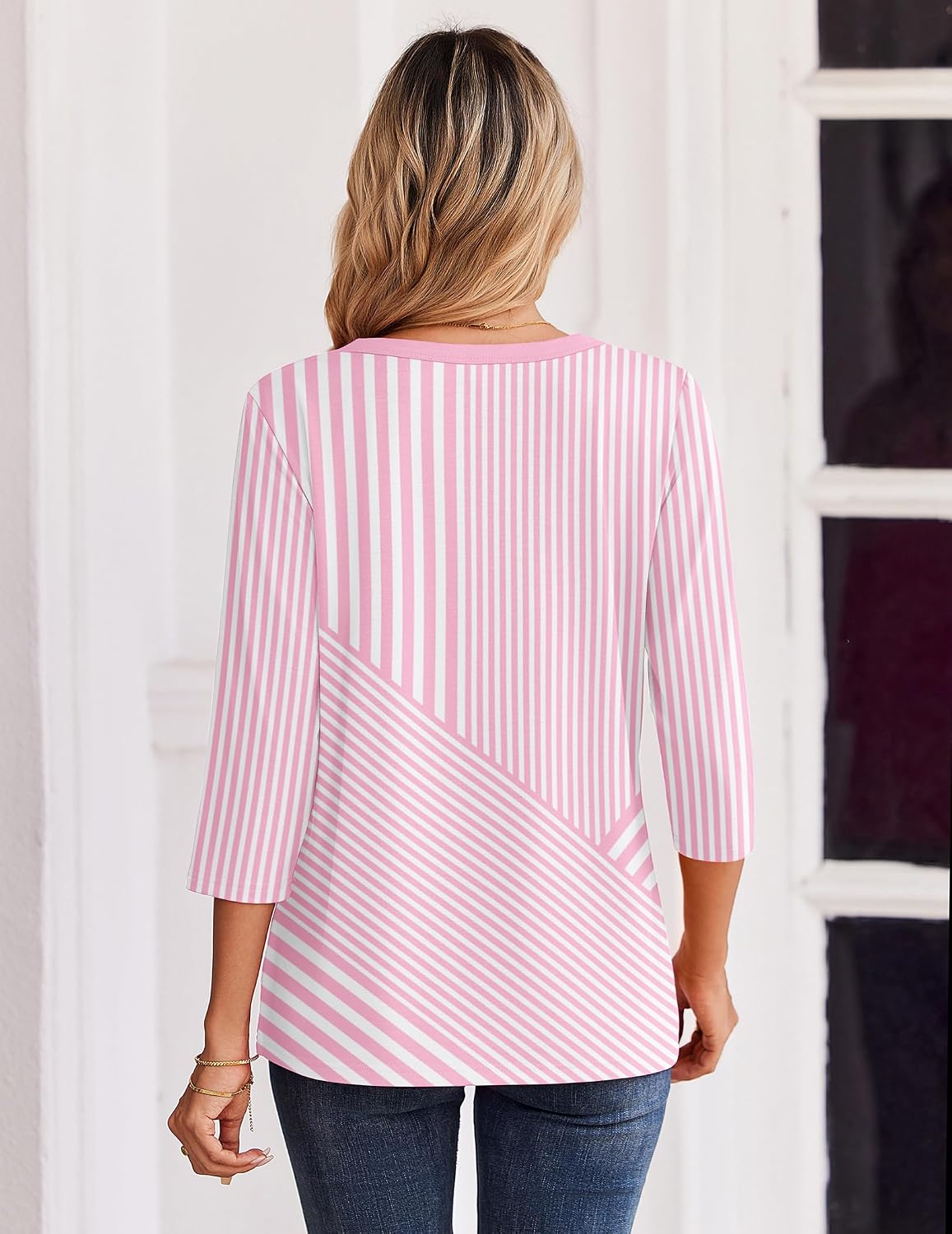 Zeagoo 3/4 Length Sleeve Womens Tops Casual Dressy Summer Fall Shirts - Image 5
