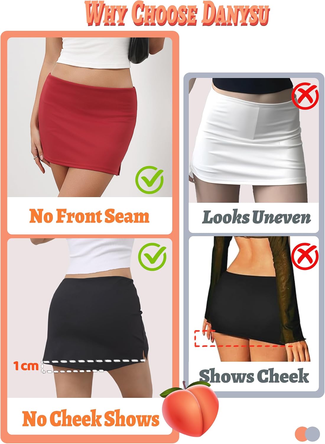 Danysu Stretchy Mini Skorts Low