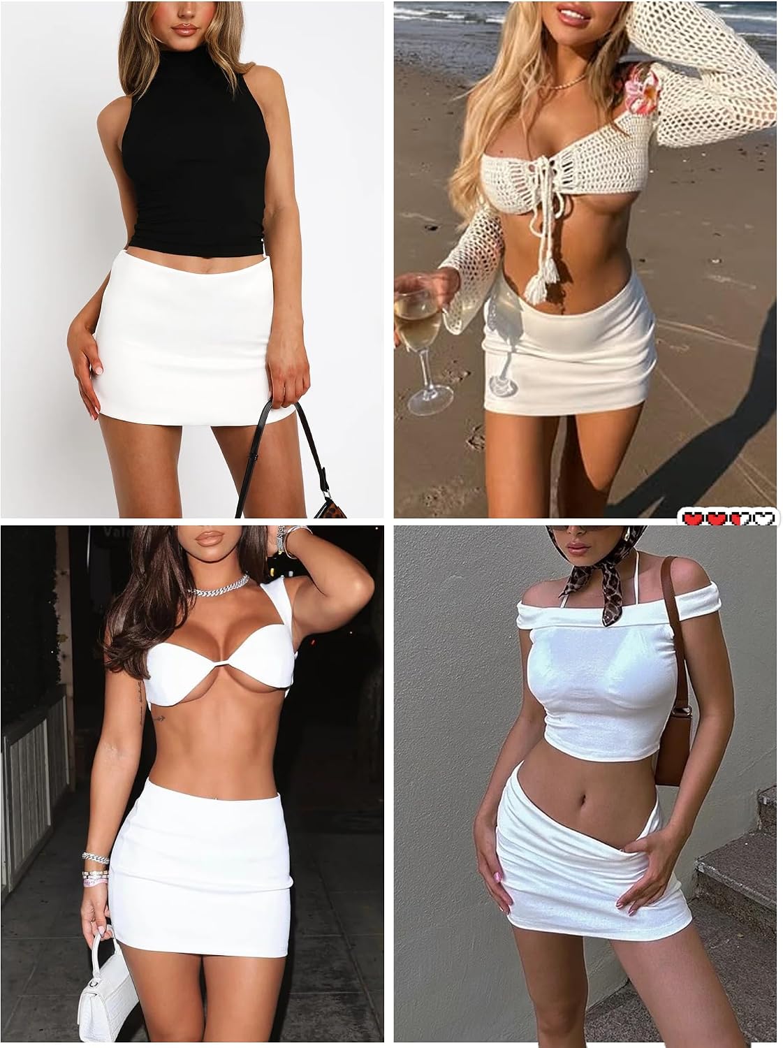 Danysu Stretchy Mini Skorts Low