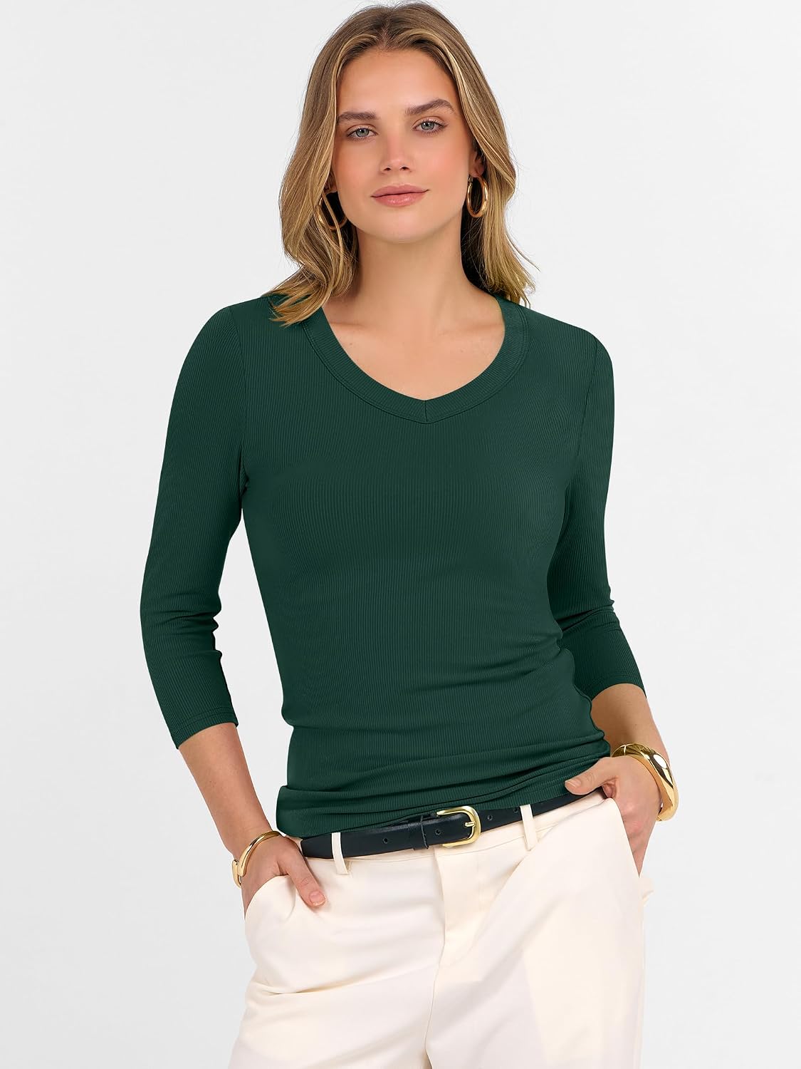 ANRABESS Womens 3/4 Length Sleeve