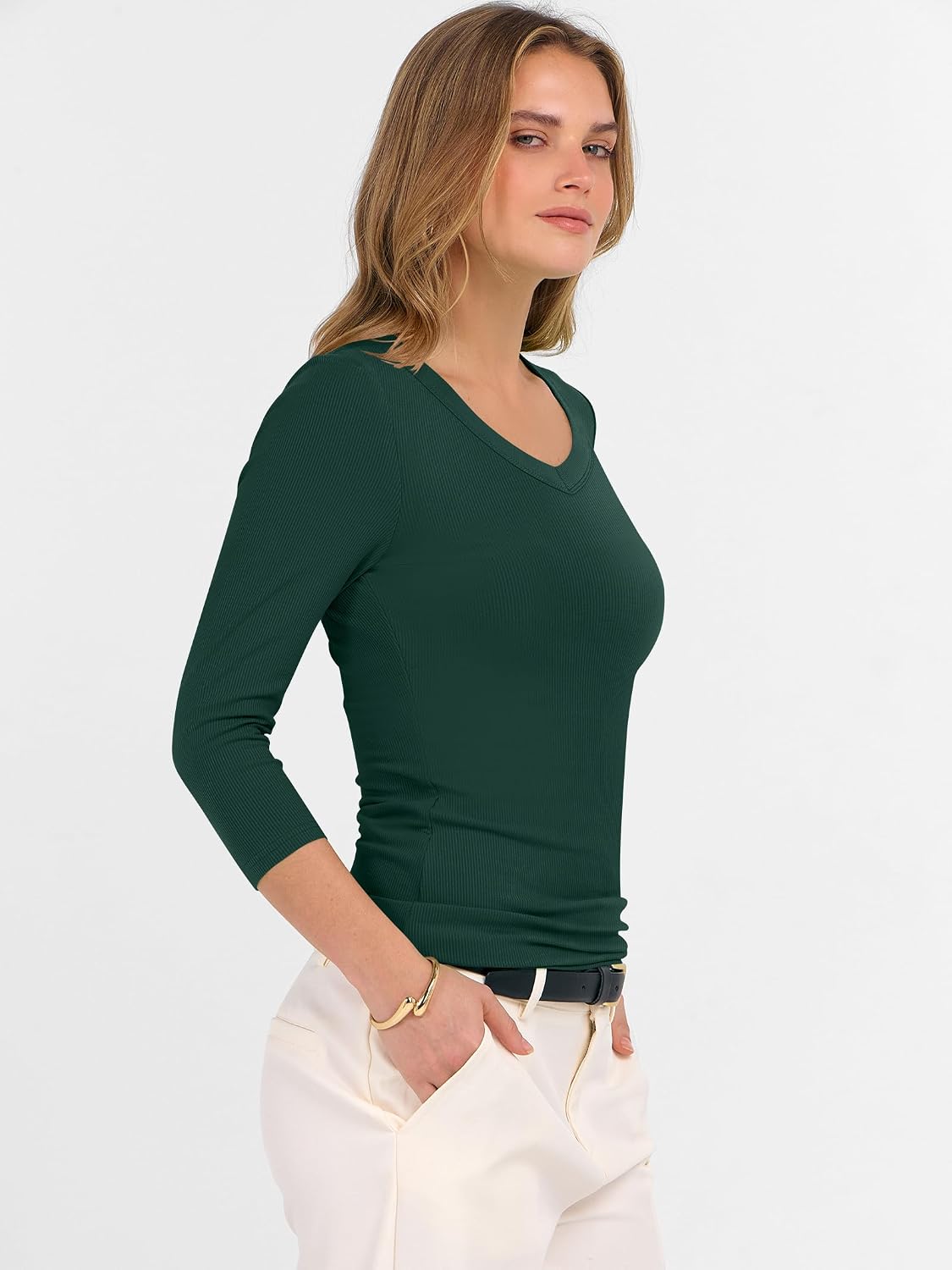 ANRABESS Womens 3/4 Length Sleeve