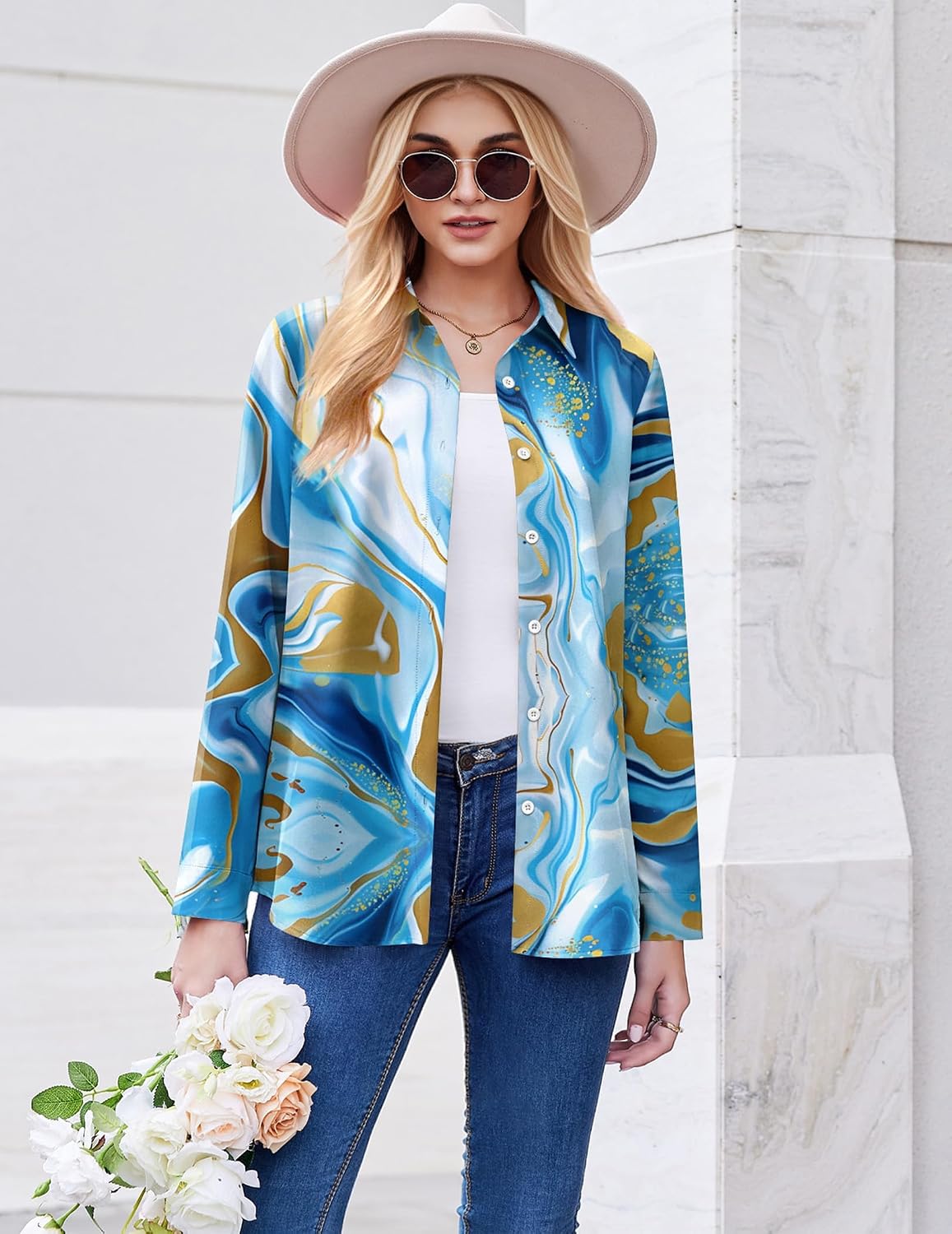 Zeagoo Button Down Shirt Women