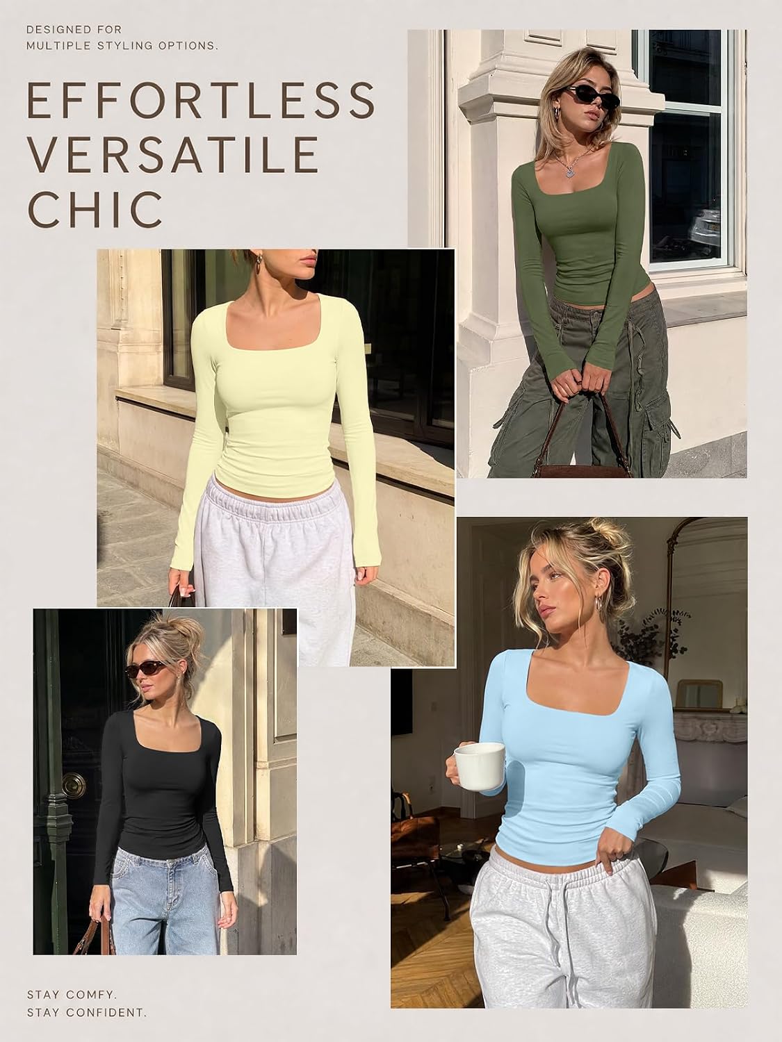 Trendy Queen Womens Square Neck